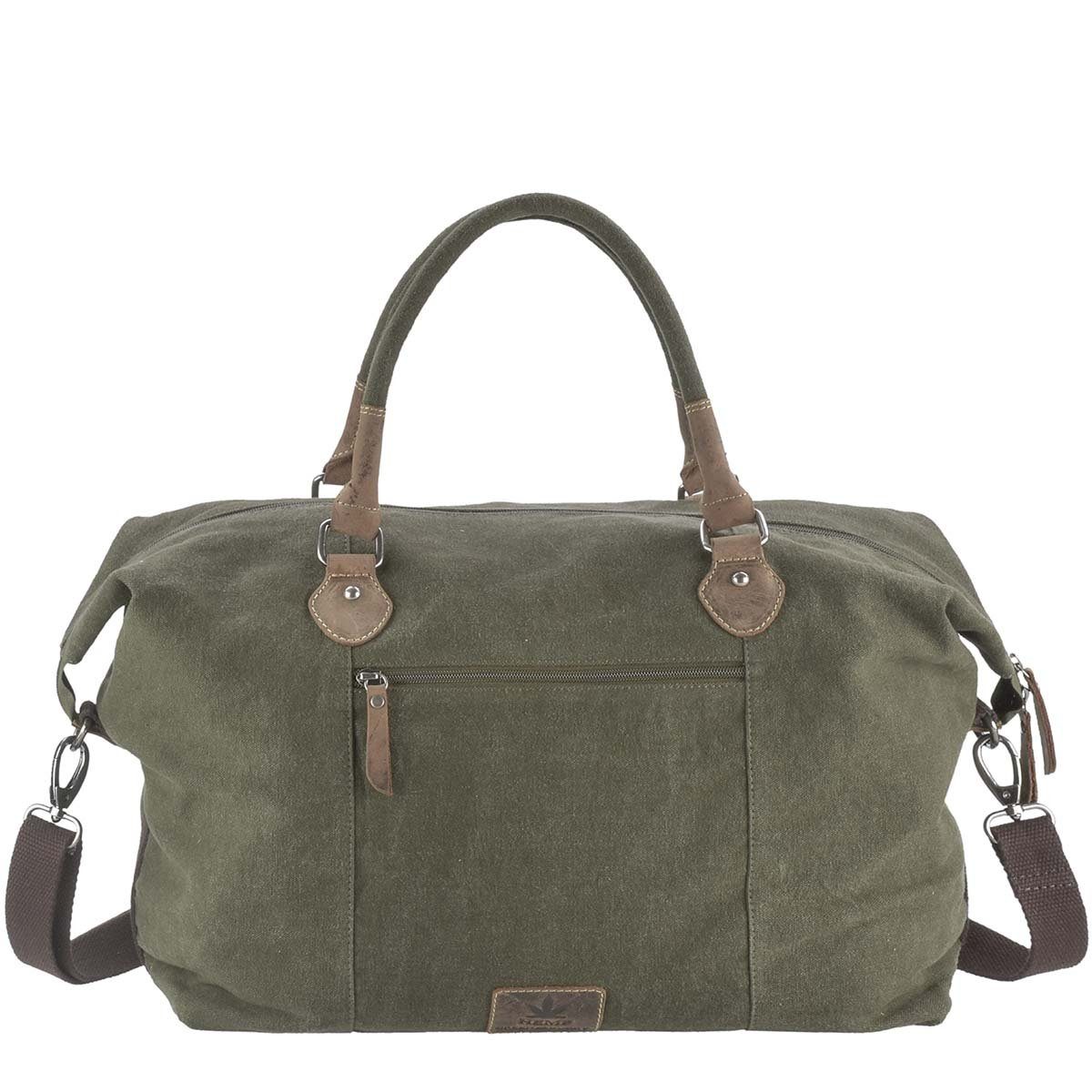 Greenburry Reisetasche Vintage Hemp, TravelBag, Weekender, Sporttasche, Hanf und Leder