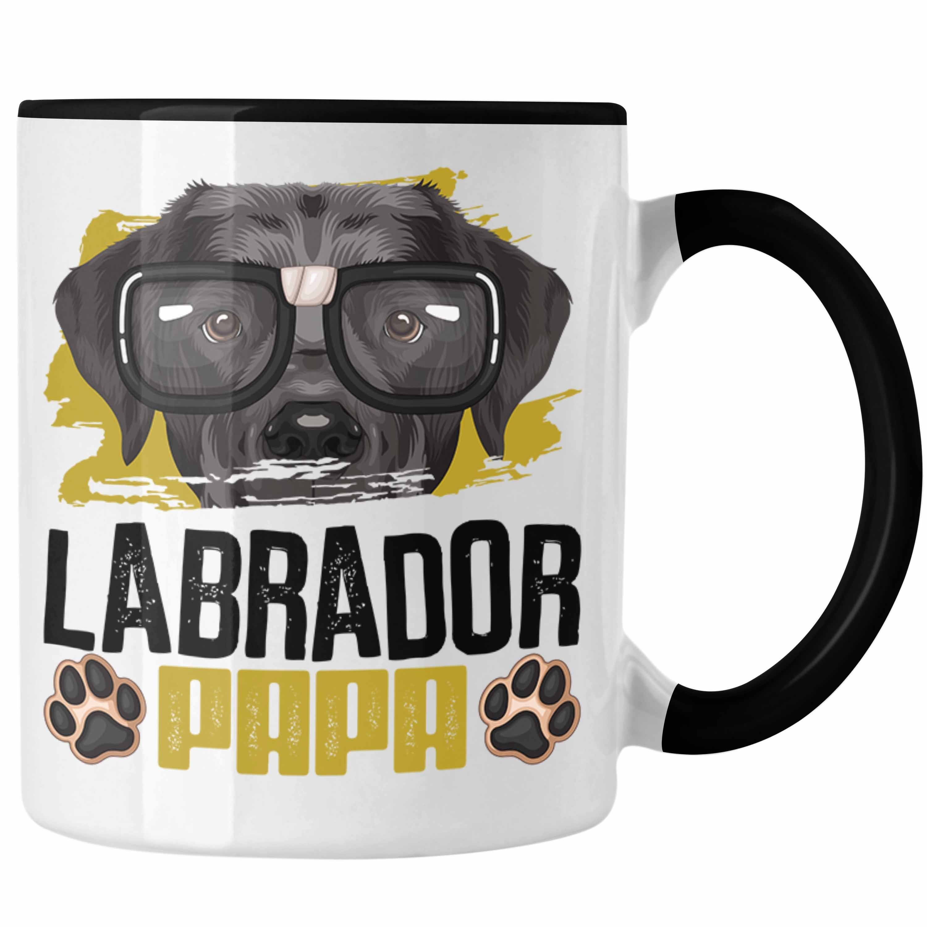 Trendation Tasse Labrador Papa Besitzer Tasse Geschenk Lustiger Spruch Geschenkidee Lab Schwarz