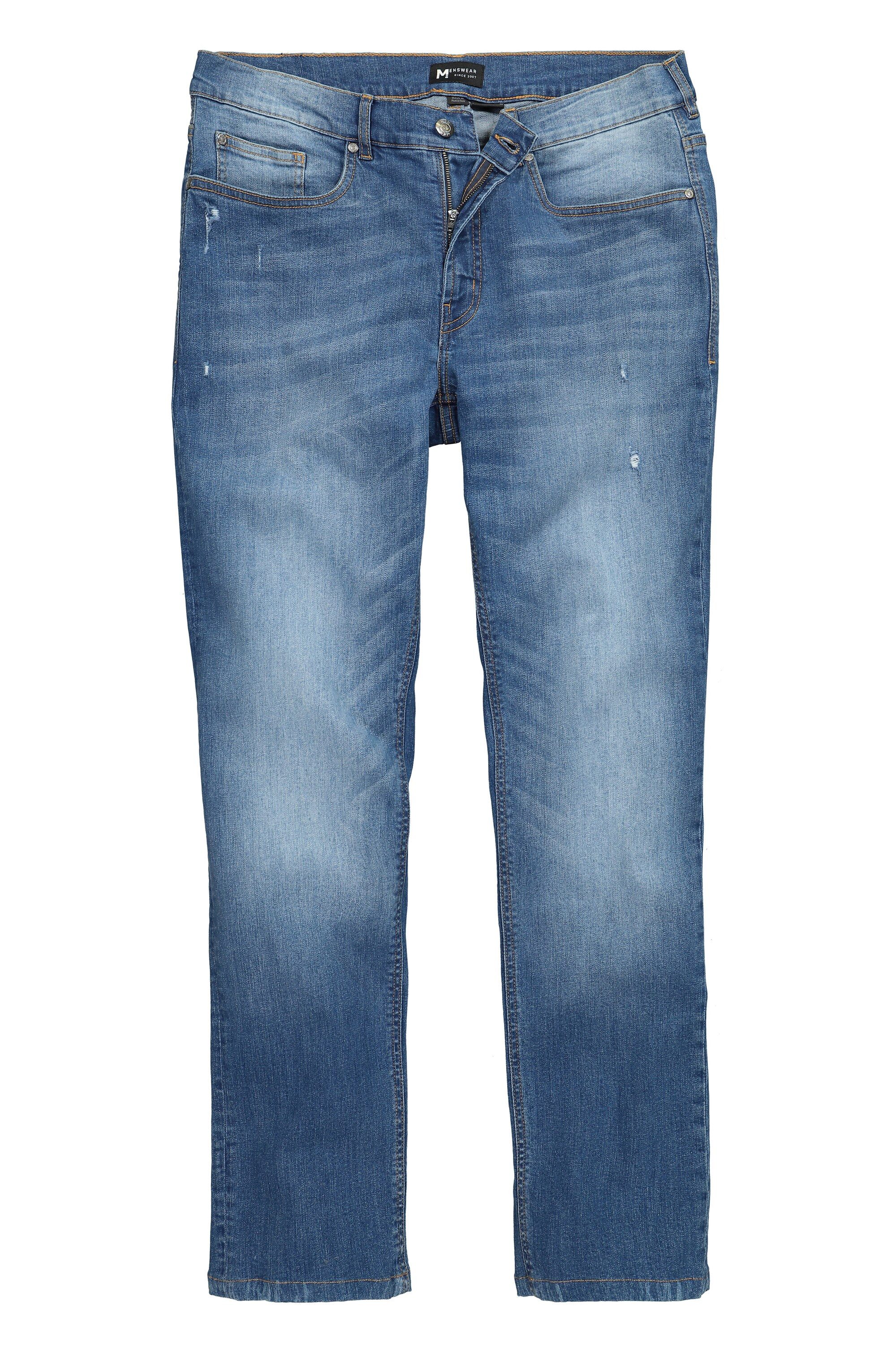 Men Plus 5-Pocket-Jeans Jeans Bauchfit Regular Fit 5-Pocket Destroy Denim – Bild 2 von 5