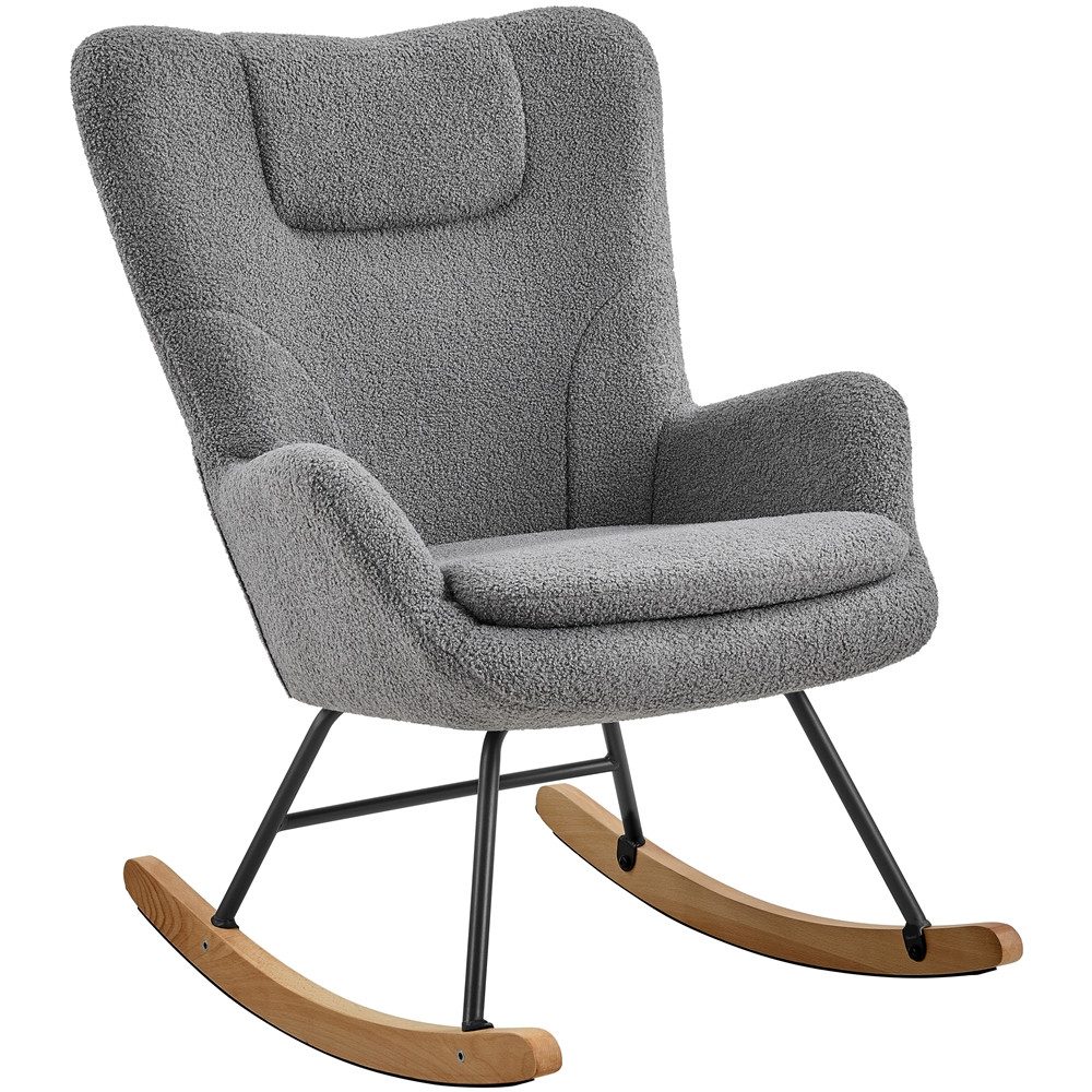 Yaheetech Schaukelstuhl Schaukelsessel in Teddyfell-Optik, Relaxsessel günstig online kaufen