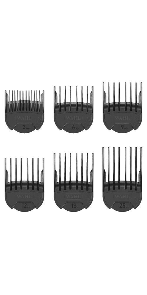 Wahl Bartkamm Wahl Aufsteckkamm Set 1 bis 8 Schwarz 3-25mm