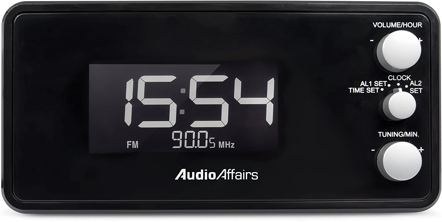 AudioAffairs Radiowecker RW 010 20 (Snooze), Senderspeicher, Einschlafautomatik Schlummerfunktion schwarz
