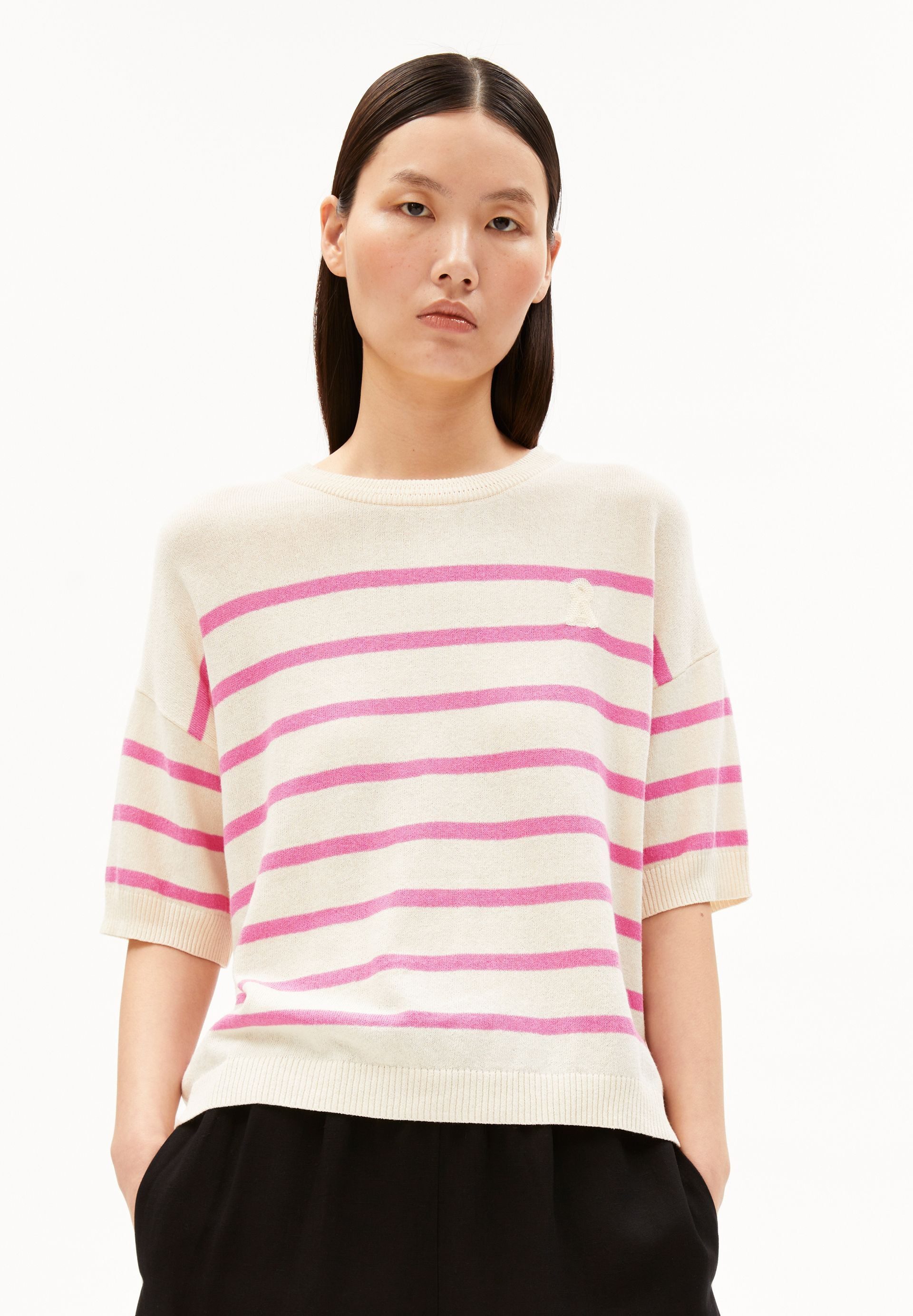 Armedangels T-Shirt STRIPE Strickshirt aus Leinen-Mix Relaxed Fit