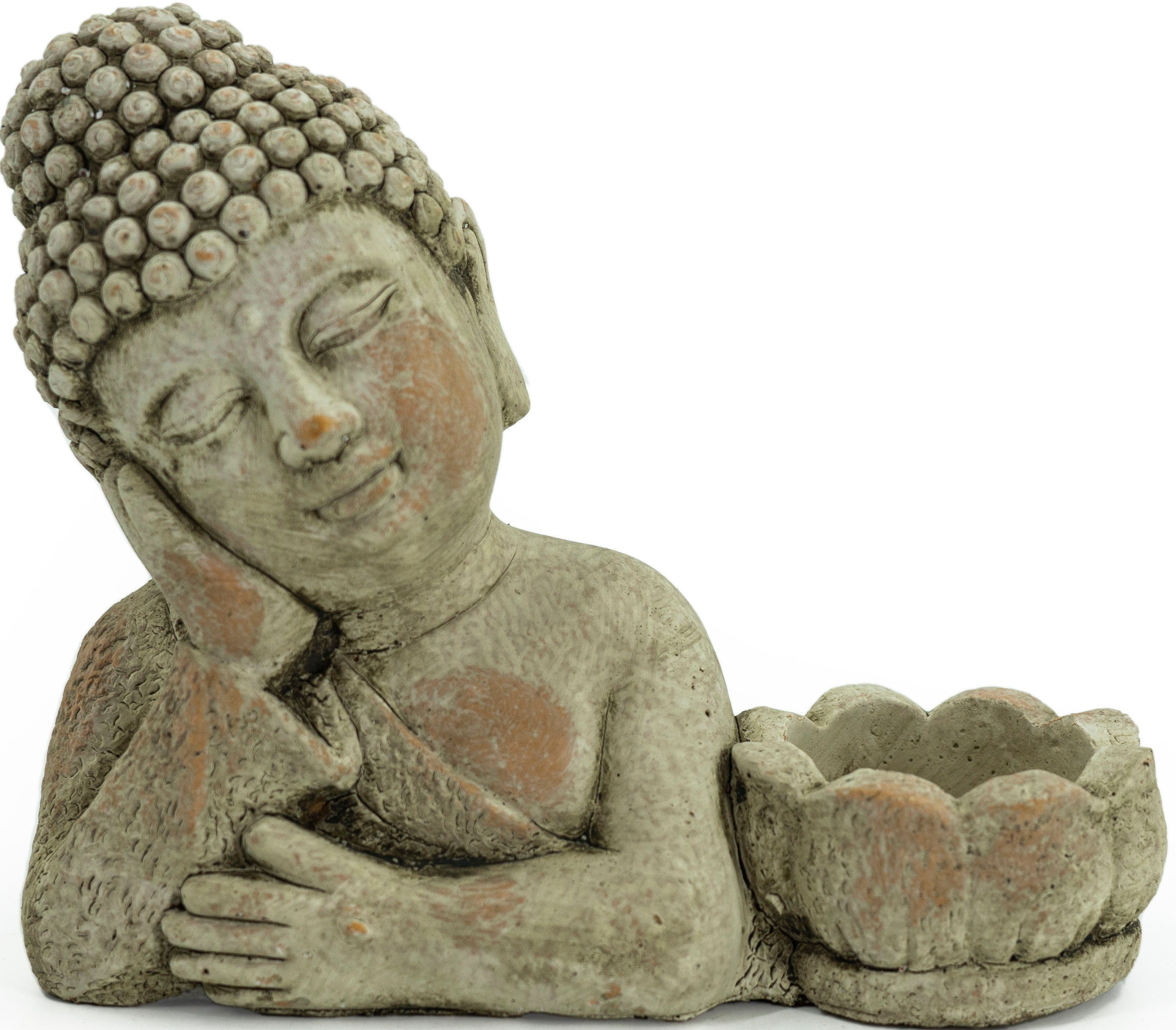 NOOR LIVING St), Buddha (1 aus Zement Kerzenhalter