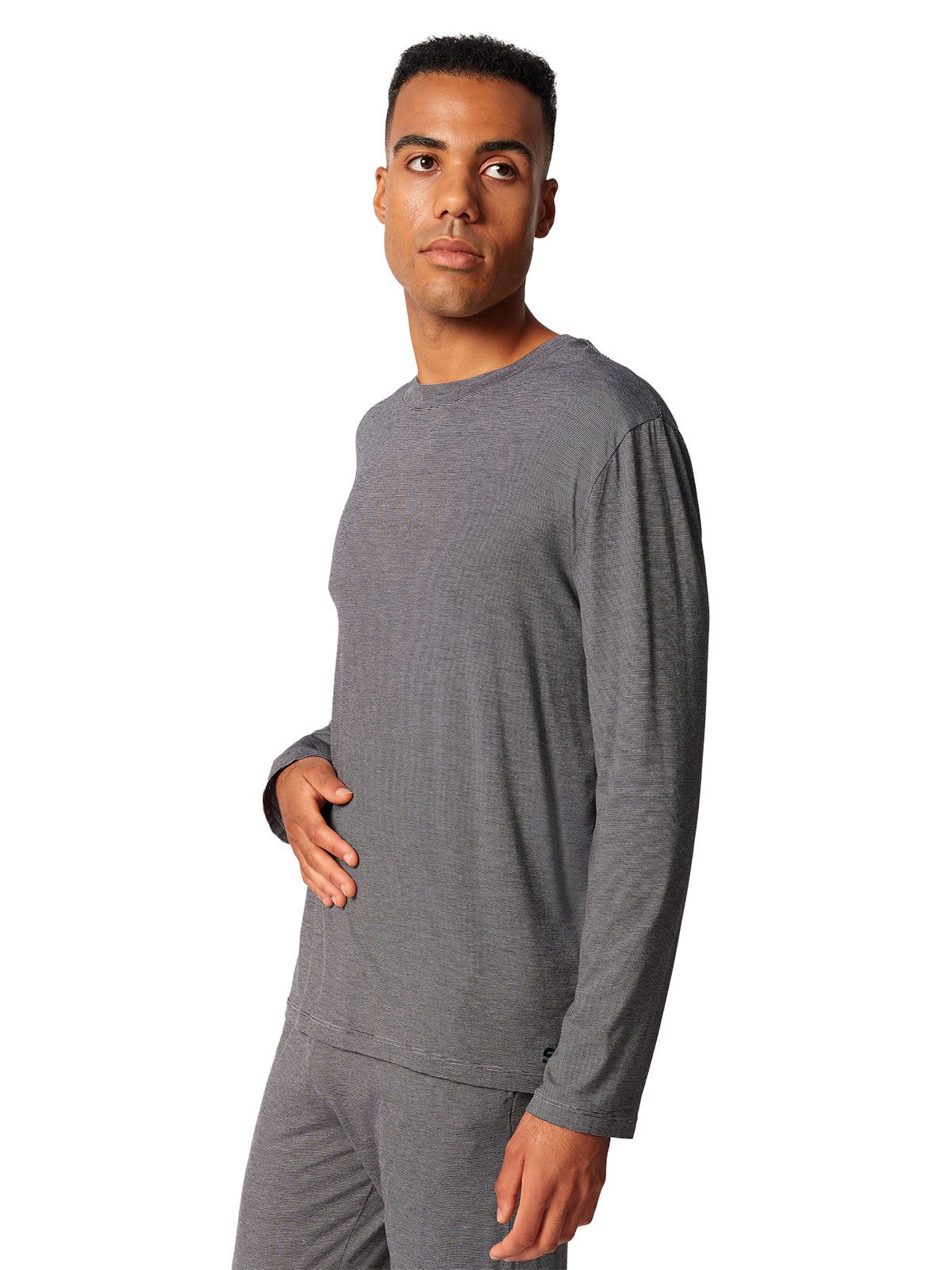 Skiny T-Shirt Herren Shirt langarm Cooling Deluxe Night (Stück, 1-tlg) -