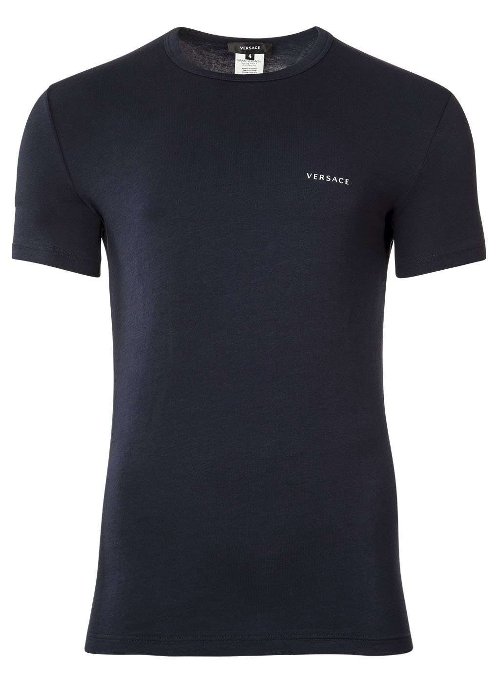 Versace Rundhals Herren T-Shirt Dunkelblau - T-Shirt, Pack Unterhemd, 2er