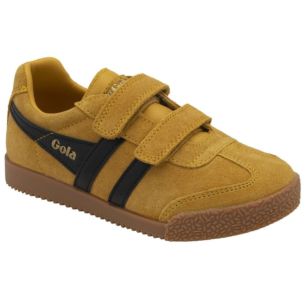 Gola Harrier 2025 (Wildleder,Klettverschluss) sonnengelb/schwarz Kinder Sneaker