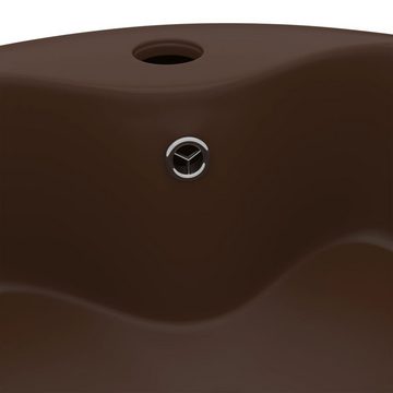 vidaXL Waschbecken Luxus-Waschbecken mit Überlauf Matt Dunkelbraun 36x13cm Keramik