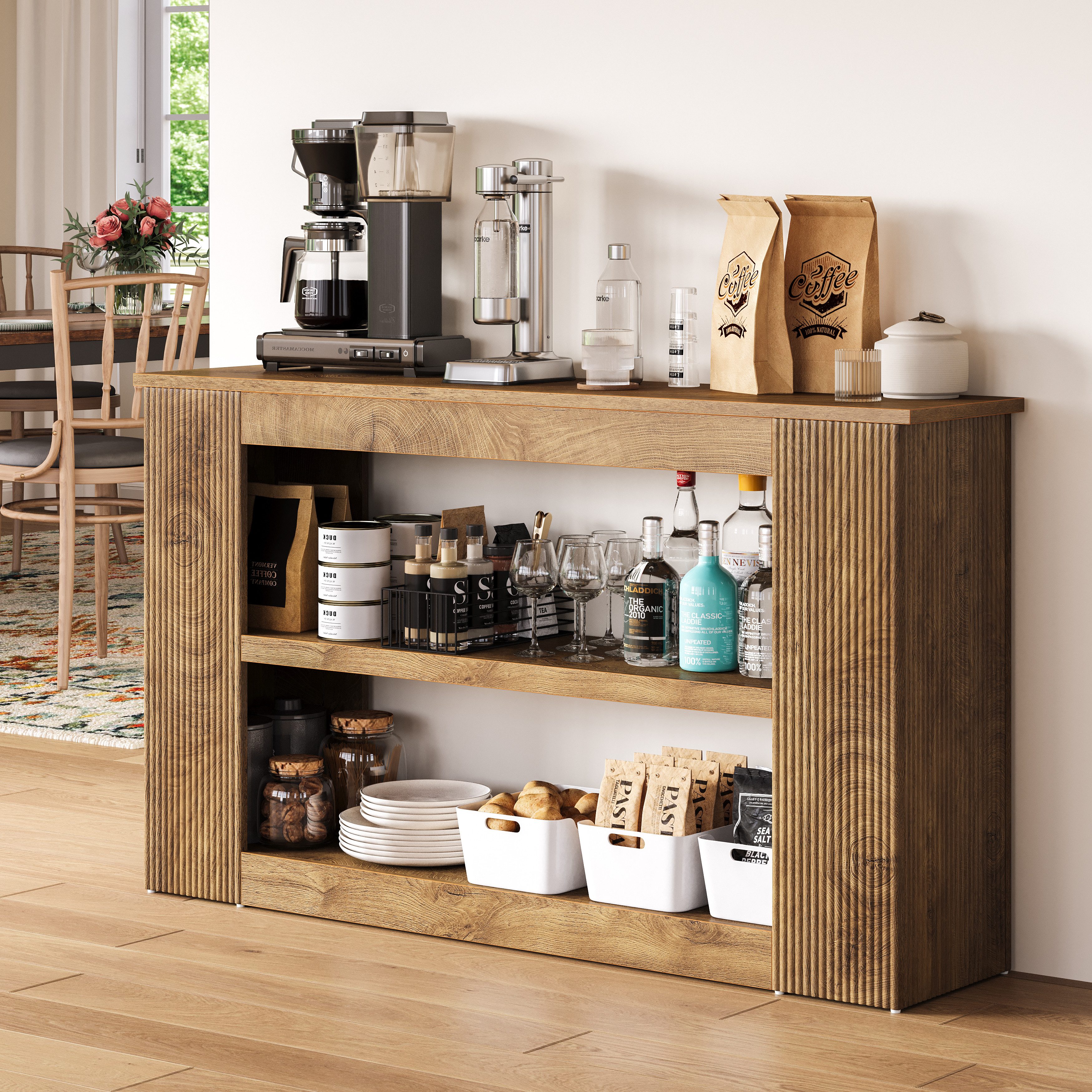 Tribesigns Konsolentisch 140cm Beistelltisch, Eingangstisch mit Stauraum,Ho günstig online kaufen