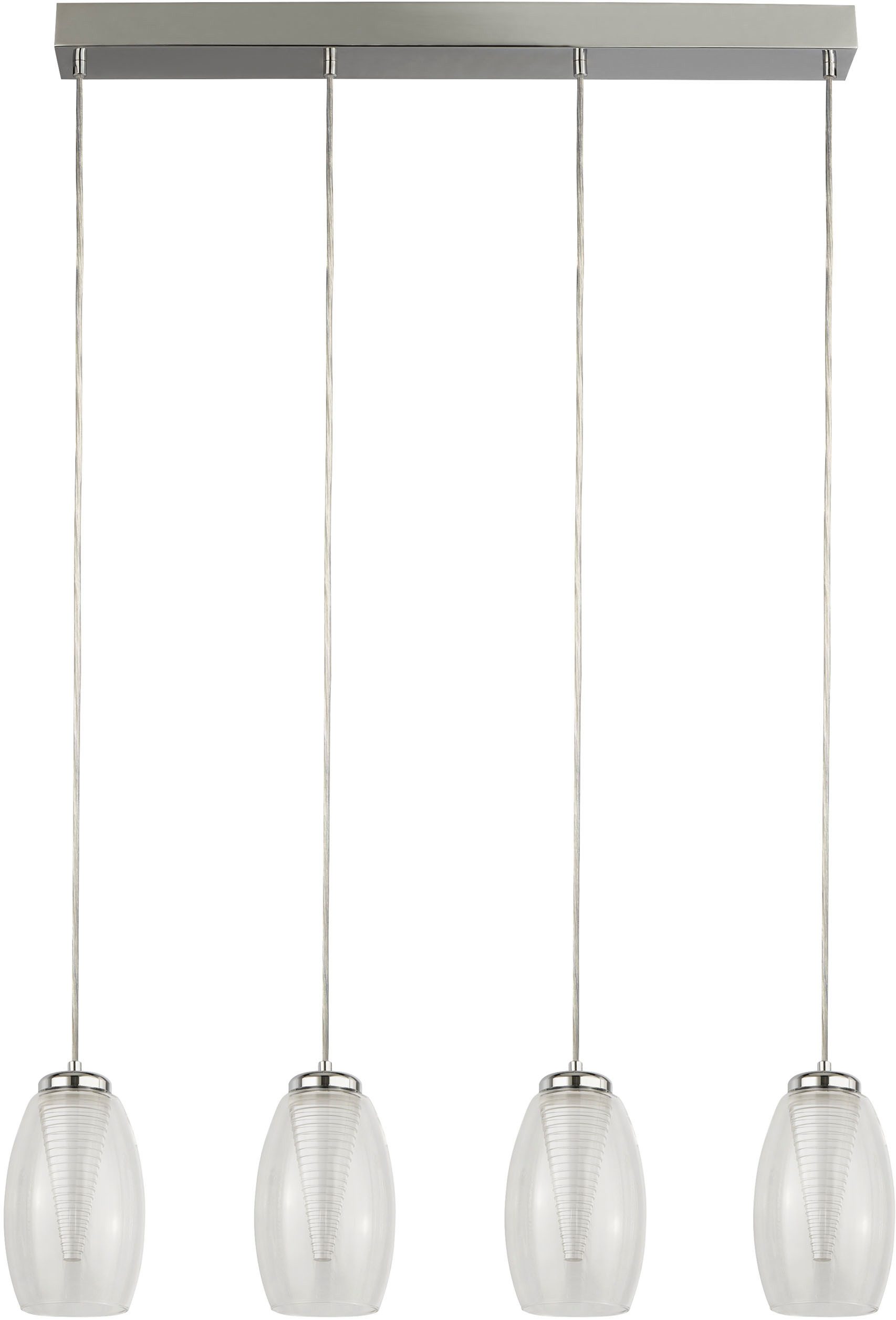 Searchlight Pendelleuchte Cyclone 4Lt Pendelleuchte - Chrom- und Klarglas, LED fest integriert