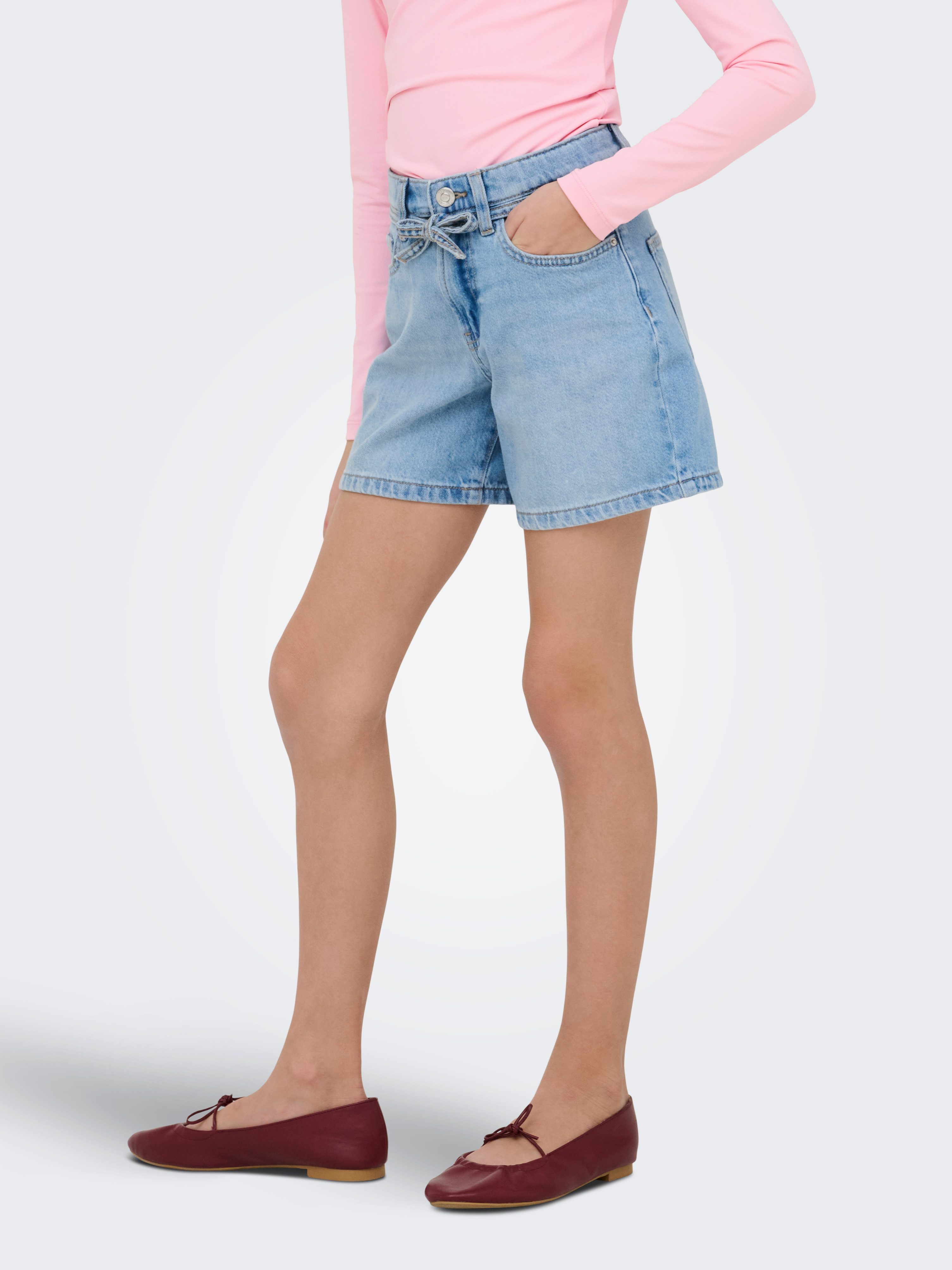 KIDS ONLY Jeansshorts KOGGIANNA HW BELT SHORTS PIMBOX DNM NOOS mit schmalem, dekorativen Bindeband in der Taille
