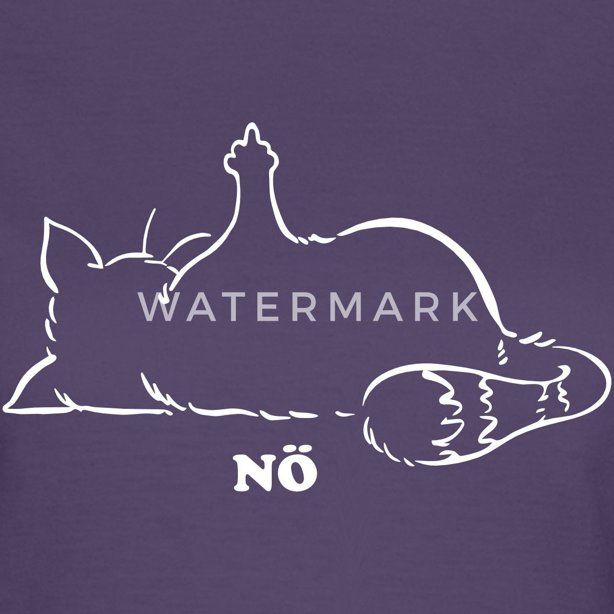 Spreadshirt T-Shirt Katze Nö Neinsager Mittelfinger günstig online kaufen