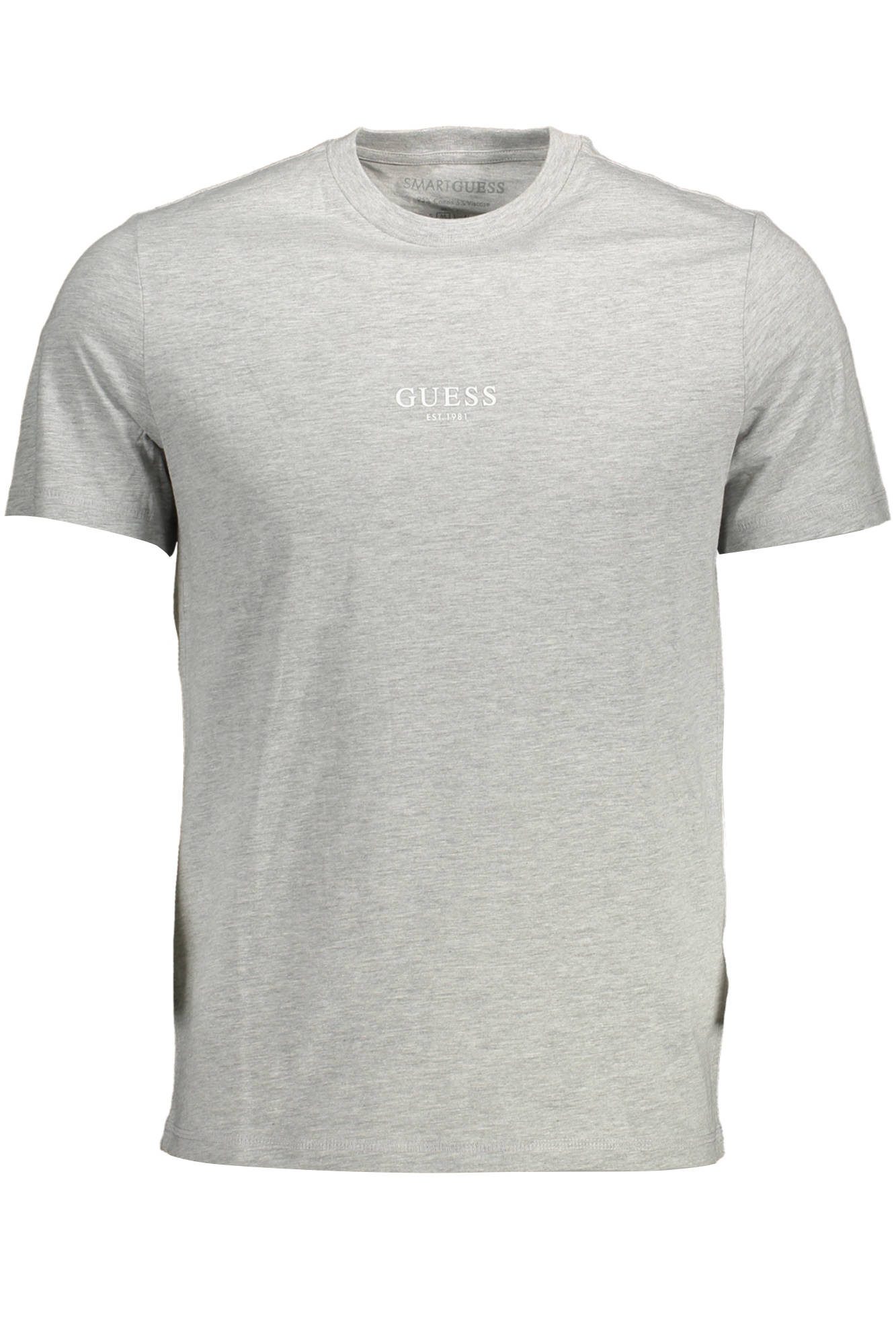 GUESS JEANS T-Shirt Herren Slim Fit T-Shirt Grau aus Bio-Baumwolle mit