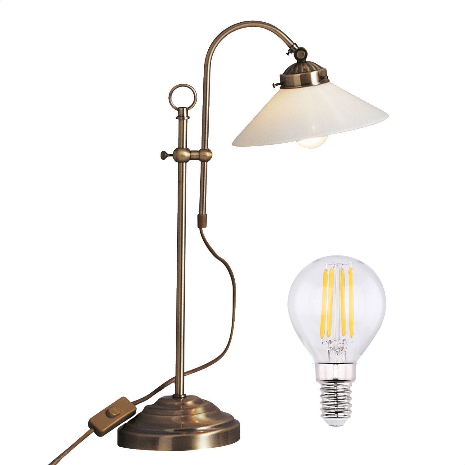 bmf-versand Tischleuchte Schreibtischlampe Landhaus LED Tischlampe Wohnzimm günstig online kaufen