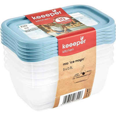 keeeper Vorratsdose 3068968028600, PP, (5-tlg), Mia Magic Ice 5x500 ml Lebensmittelbehälter-Set