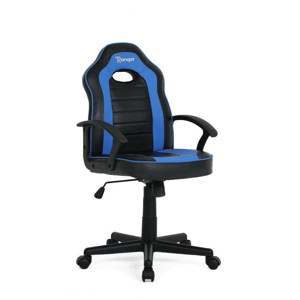 Ranqer Gaming-Stuhl Junior Warrior, für Kinder, Kunstleder schwarz/blau