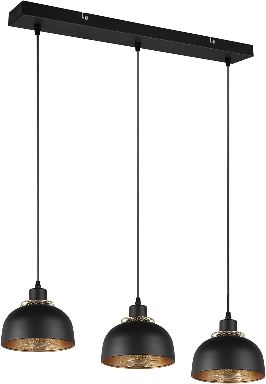 lightling Pendelleuchte Pancho, ohne Leuchtmittel, moderne Pendellampe mit Innenschirm in Goldoptik