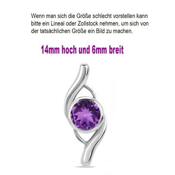 Limana Paar Ohrstecker Damen lila Amethyst Ohrringe kleine 925 Sterling Silber mit Edelstein (mit Herz Gravur Dose), Damenohrringe Geschenk Idee Geschenkidee Schmuck für jeden Tag