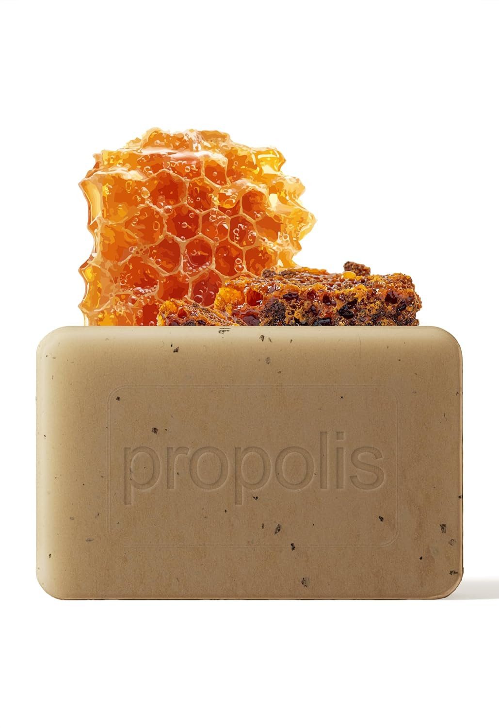 NATURE NATION Handseife Propolis Seife + Honig: Imker Kernseife für unreine Haut & Gesicht, 1-tlg., Bio-Propolis Naturseife für Haut, Haare, Hände & Körper