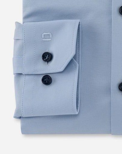 super hellblau Businesshemd OLYMP slim Jersey-Qualität bequemer No. in Six
