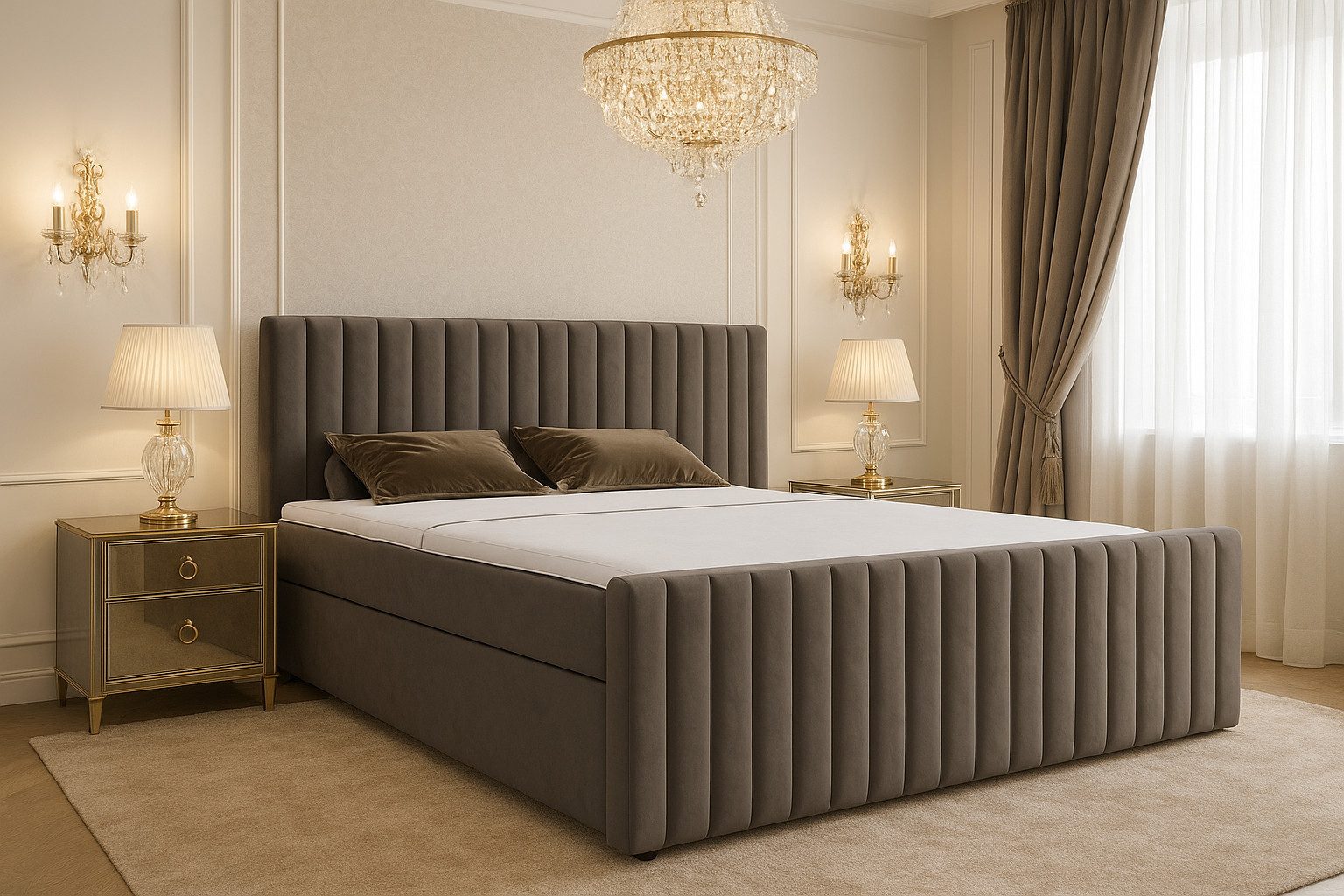 B&B Home Boxspringbett Benito I 180 cm 200 cm (H3 Matratze Bonellfederung, Kopfteil, Bettkasten und Topper)
