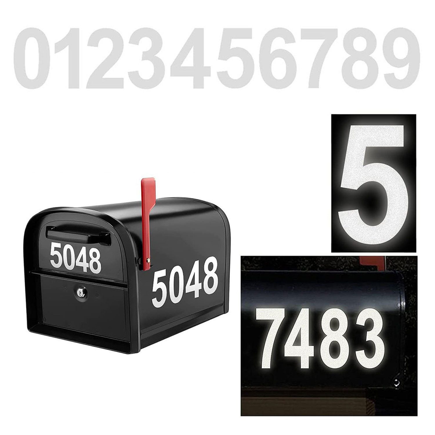 Refttenw Hausnummer Silber Reflektierende Nummernaufkleber Briefkastennumme günstig online kaufen