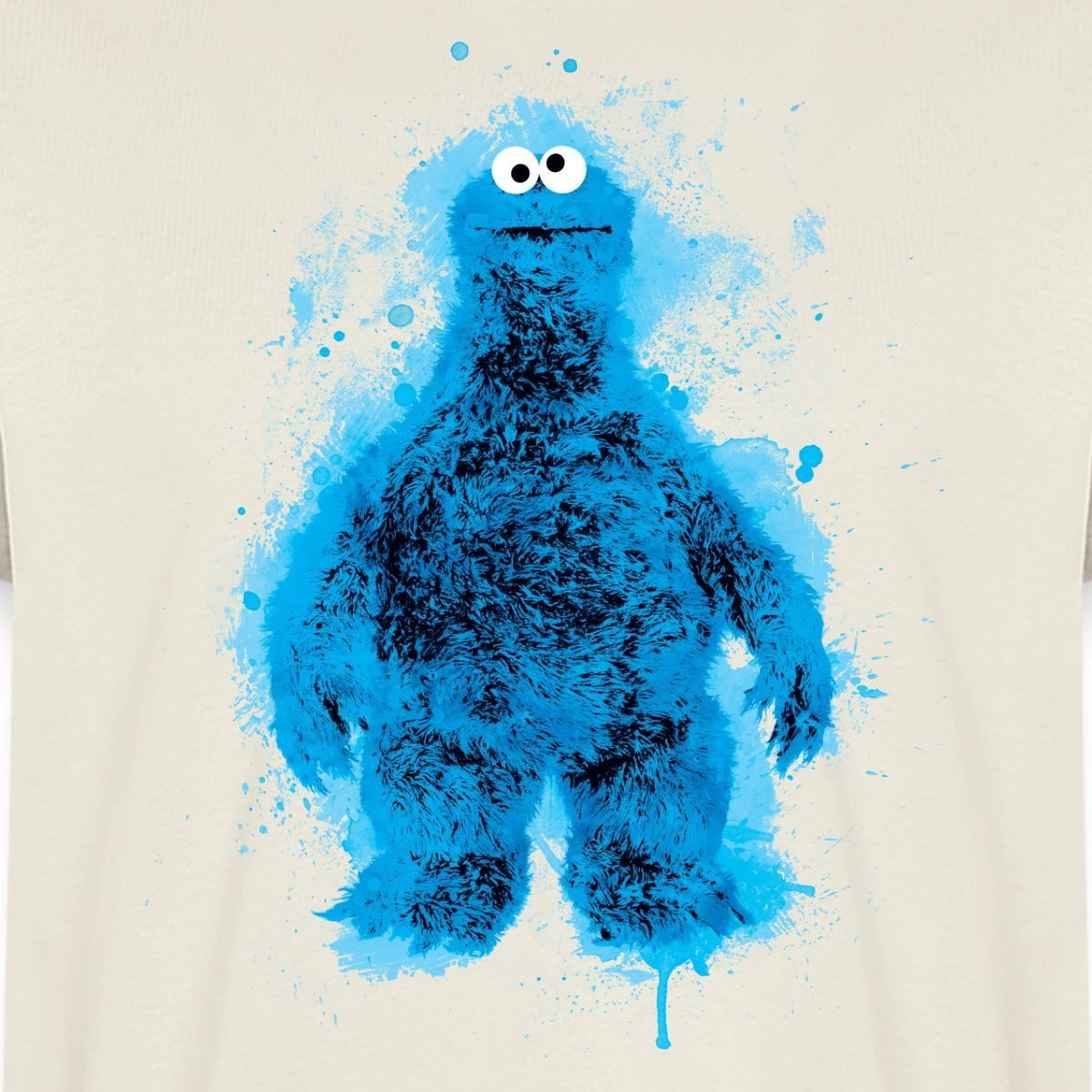 Spreadshirt T-Shirt Sesamstraße Krümelmonster Farbspritzer Männer Premium T-Shirt (1-tlg)