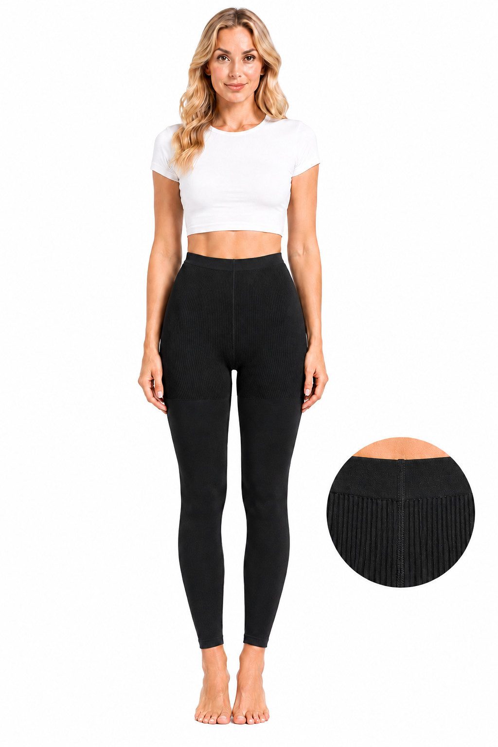 Antonio Leggings Damen Leggings Ultra Blickdicht – All-Season-Leggings mit Bund Gr.