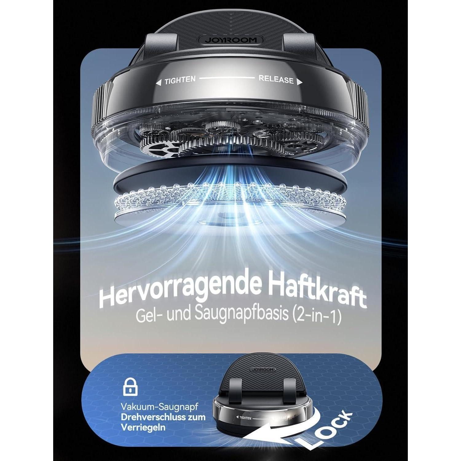 LuxusKollektion Handy-Halterung Handyhalterung Auto Armaturenbrett Saugnapf Gel 19mm Metallisch – Bild 3 von 5