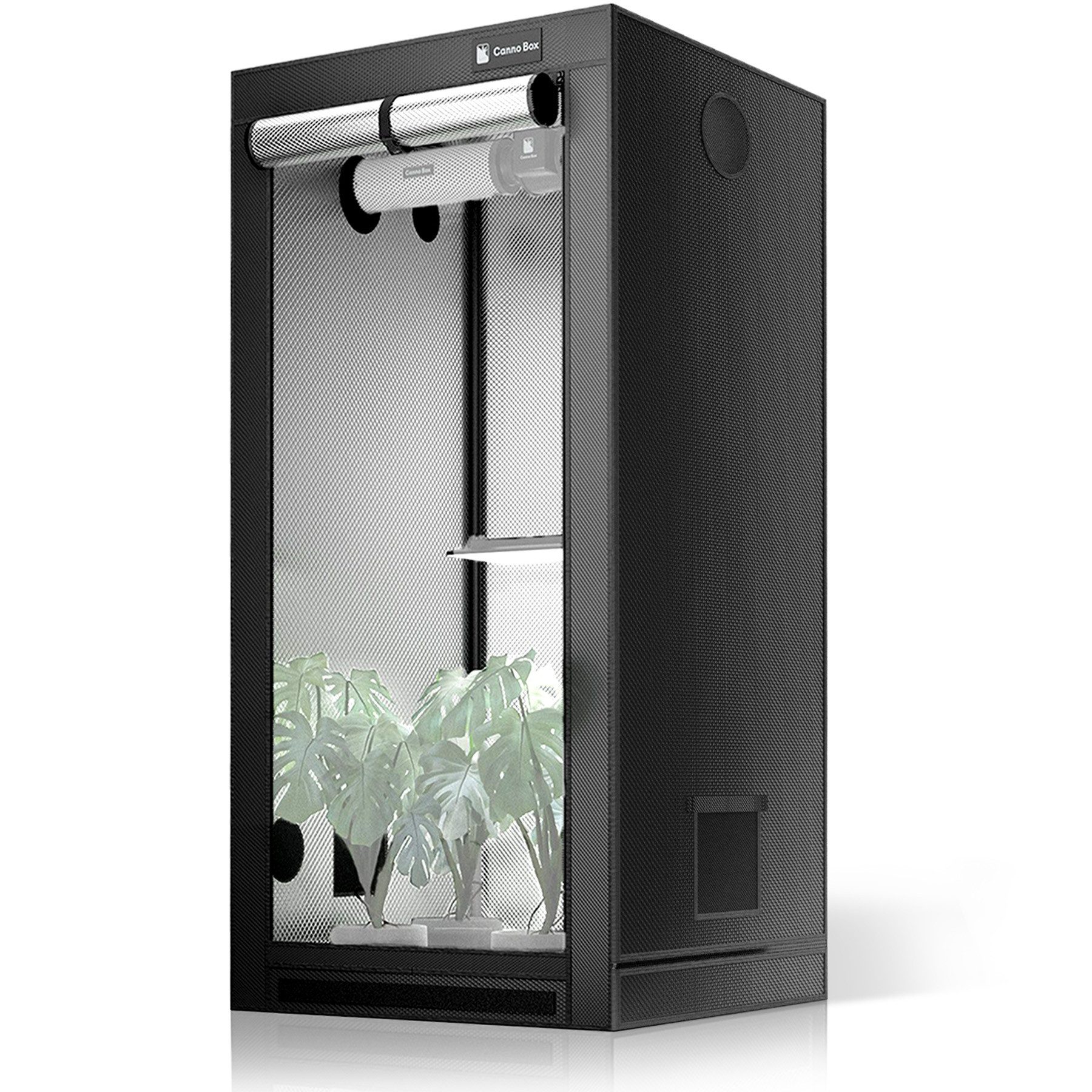 CannoBox Gewächshaus CannoBox Growzelt 90x90x180cm Growbox 1680D Oxford, BxTxH: 90 x 90 x 160 cm, 100 % lichtdichte Growbox mit herausnehmbarem Bodentablett
