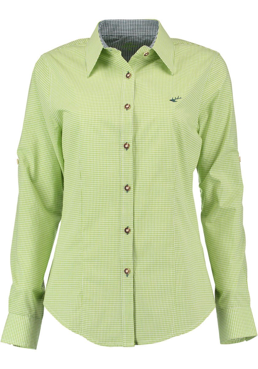 OS Trachten Trachtenbluse Ututu Langarmbluse mit Hirsch-Stickerei auf der B günstig online kaufen