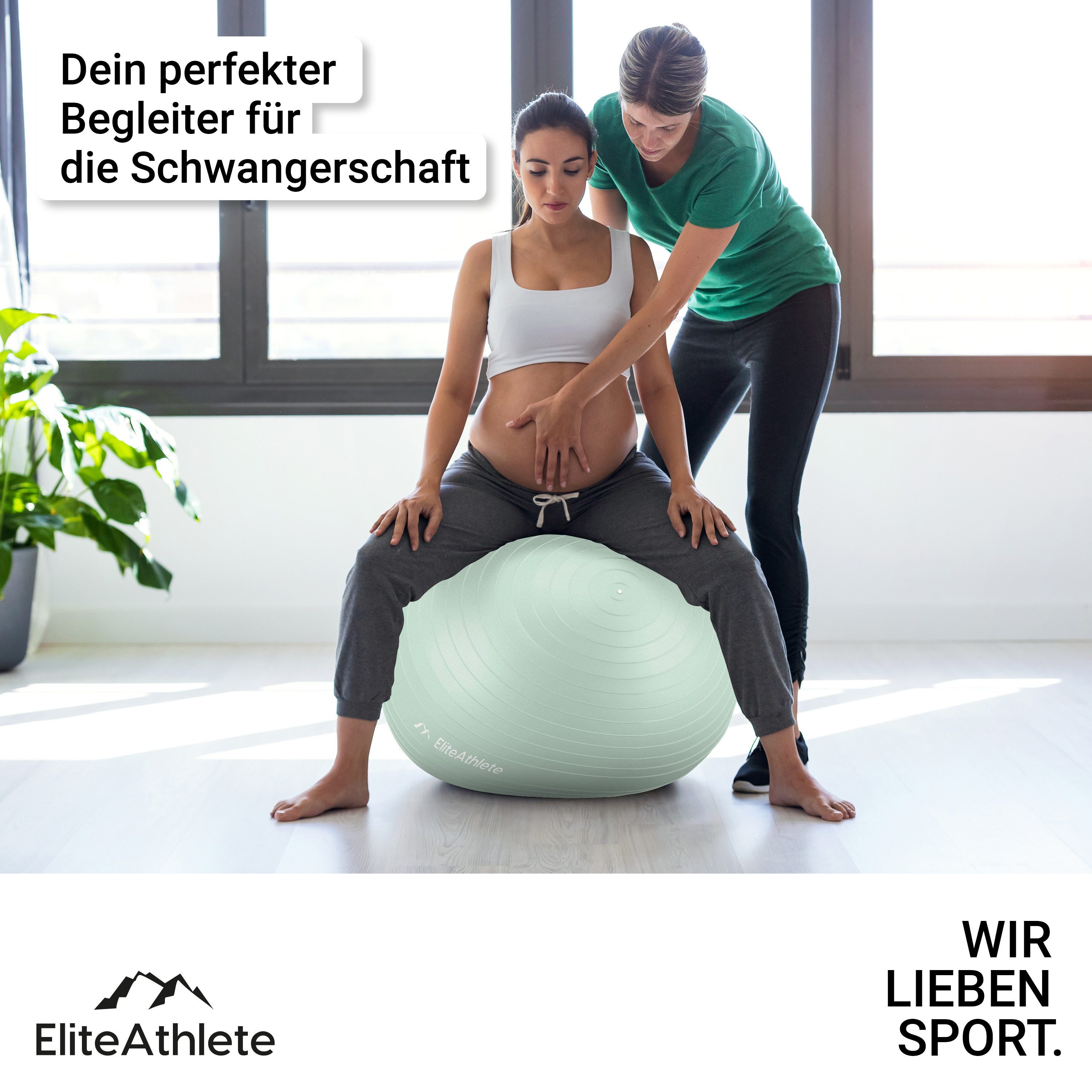 EliteAthlete Gymnastikball Gymnastikball Sitzball Büro ergonomisch - Fitness Yoga Schwangerschaft – Bild 4 von 5