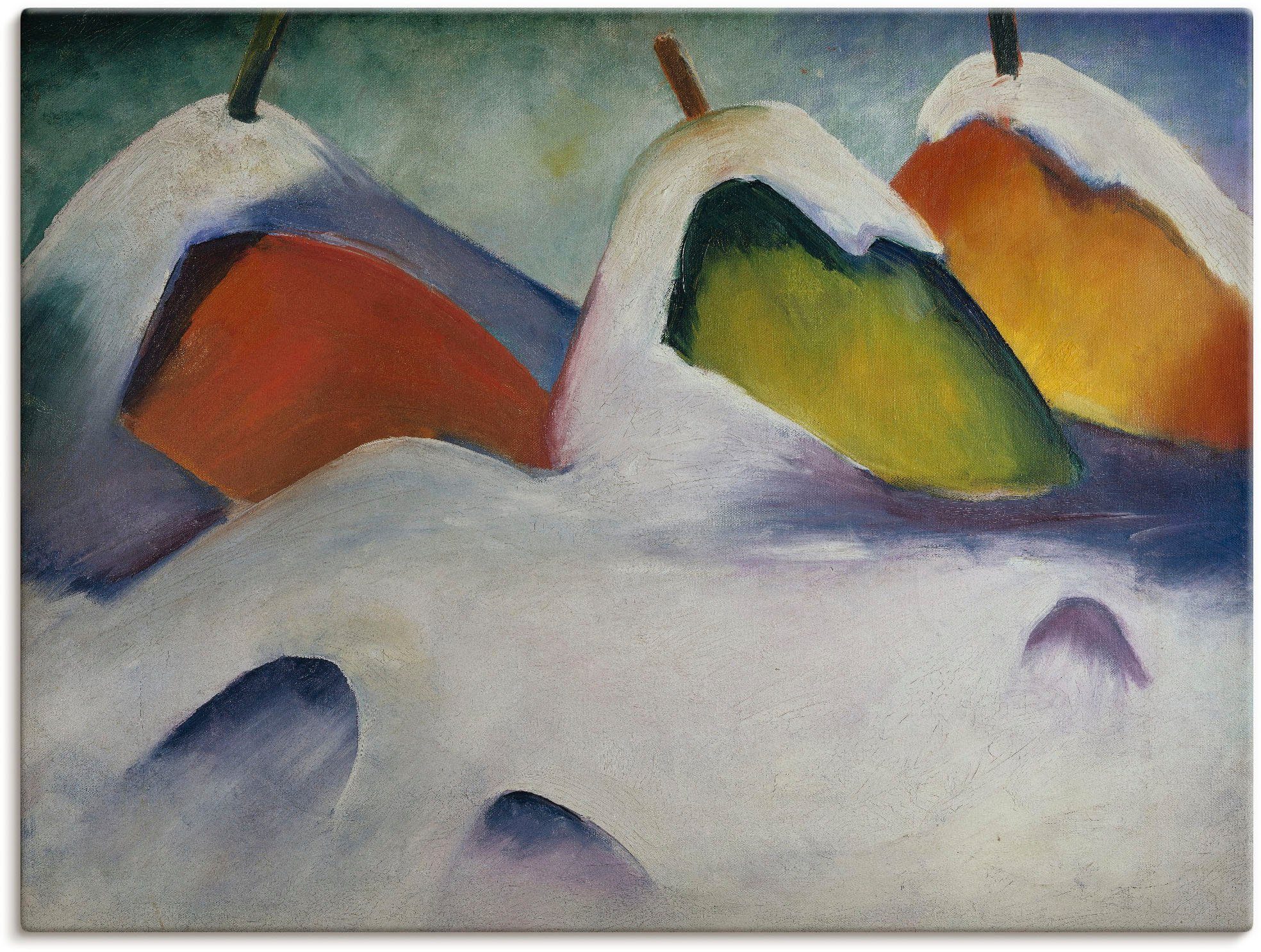 in St), Vier Heuhocken Wandbild Poster im versch. (1 Artland 1911., Größen Schnee. Leinwandbild, als Alubild, oder Wandaufkleber Jahreszeiten