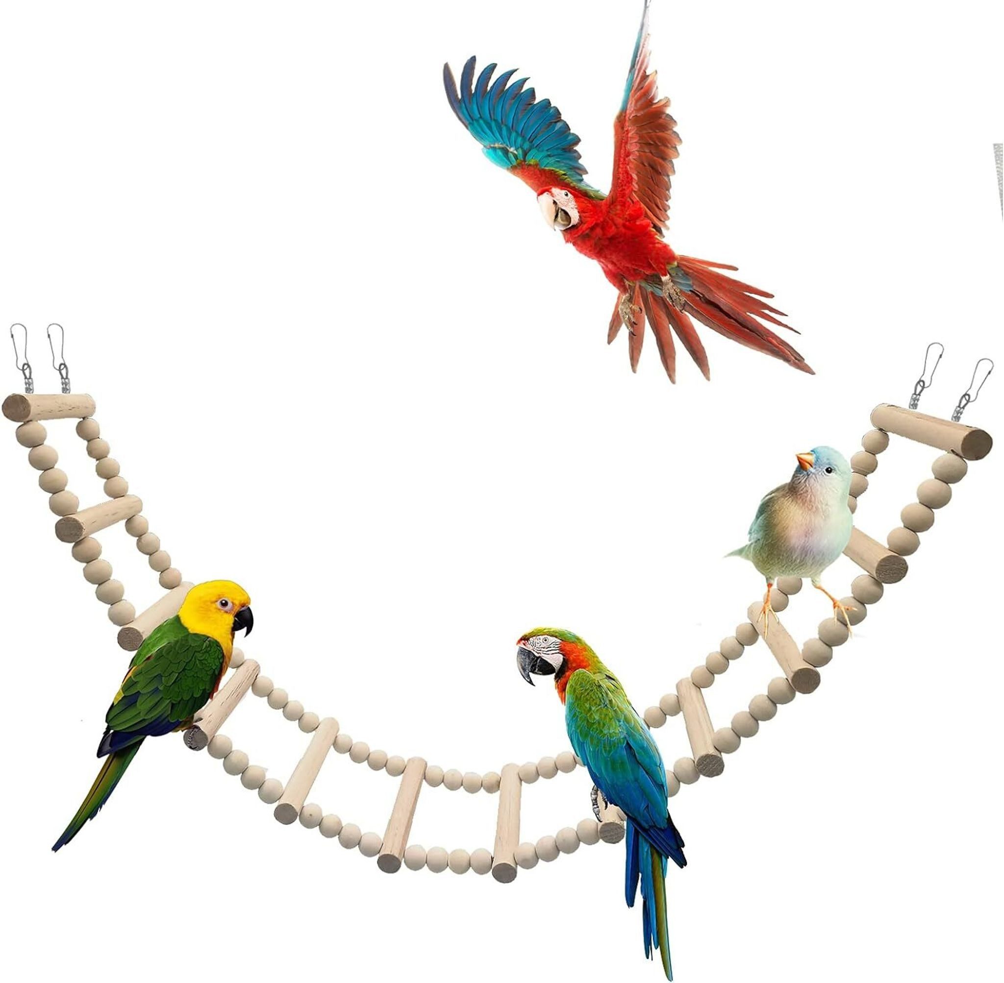 FELIXLEO Koordinationsleiter Vogelleiter 70cm Holz Hängebrücke Spielzeug für Papageien & Hamster (1-St)