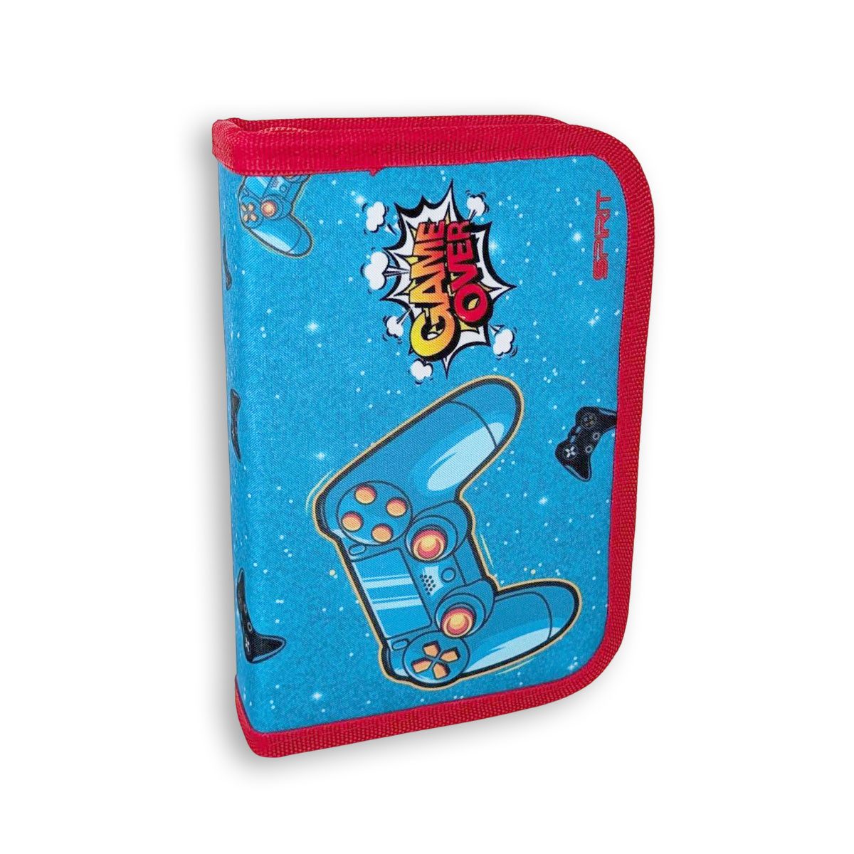 Federmäppchen SPIRIT Schüler Etui 28 teilig 1-Zipper Mäppchen GAME OVER blau