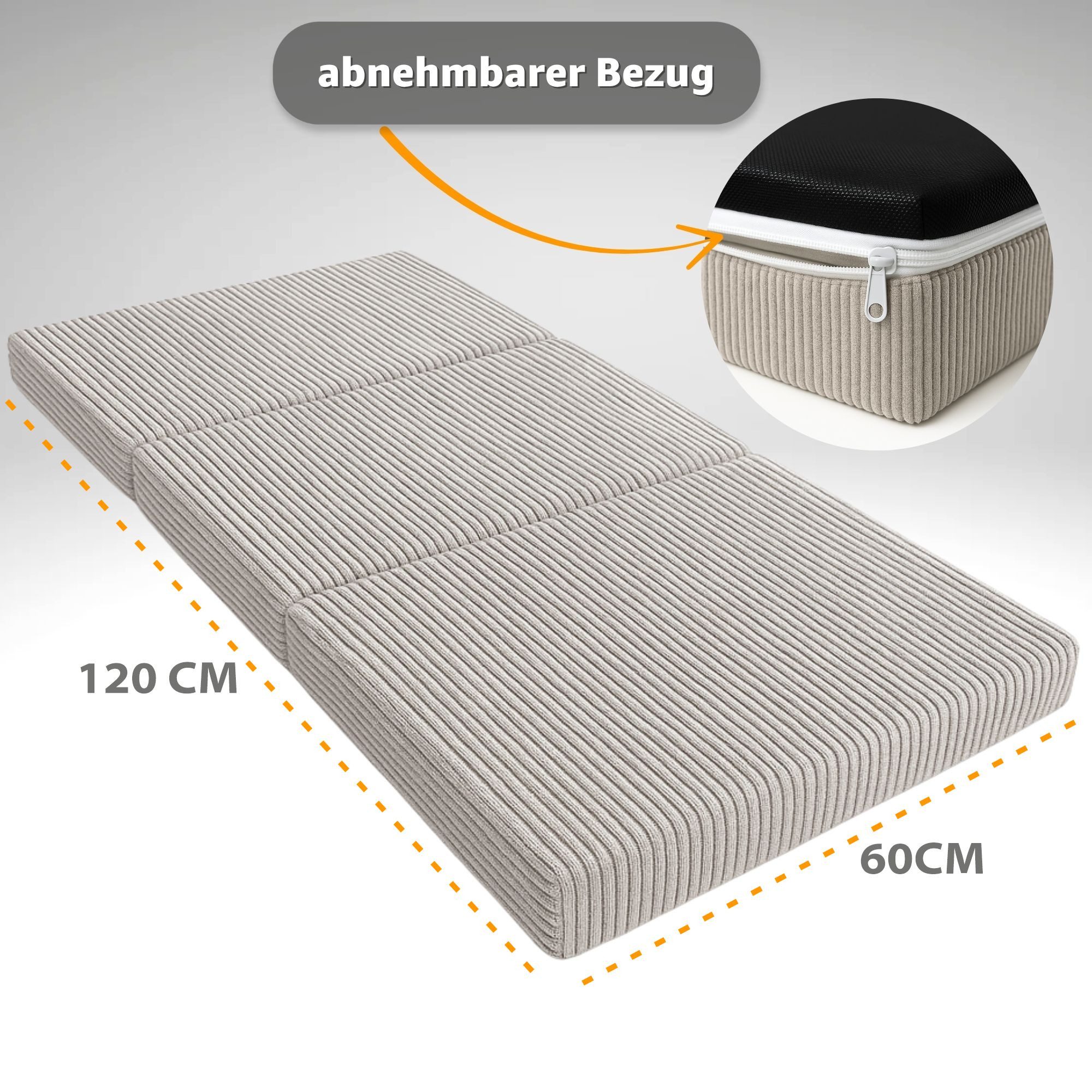 Babymatratze Klappmatratze Faltbare Reisebett Baby Matratze 60x120 cm, Totsy Baby
