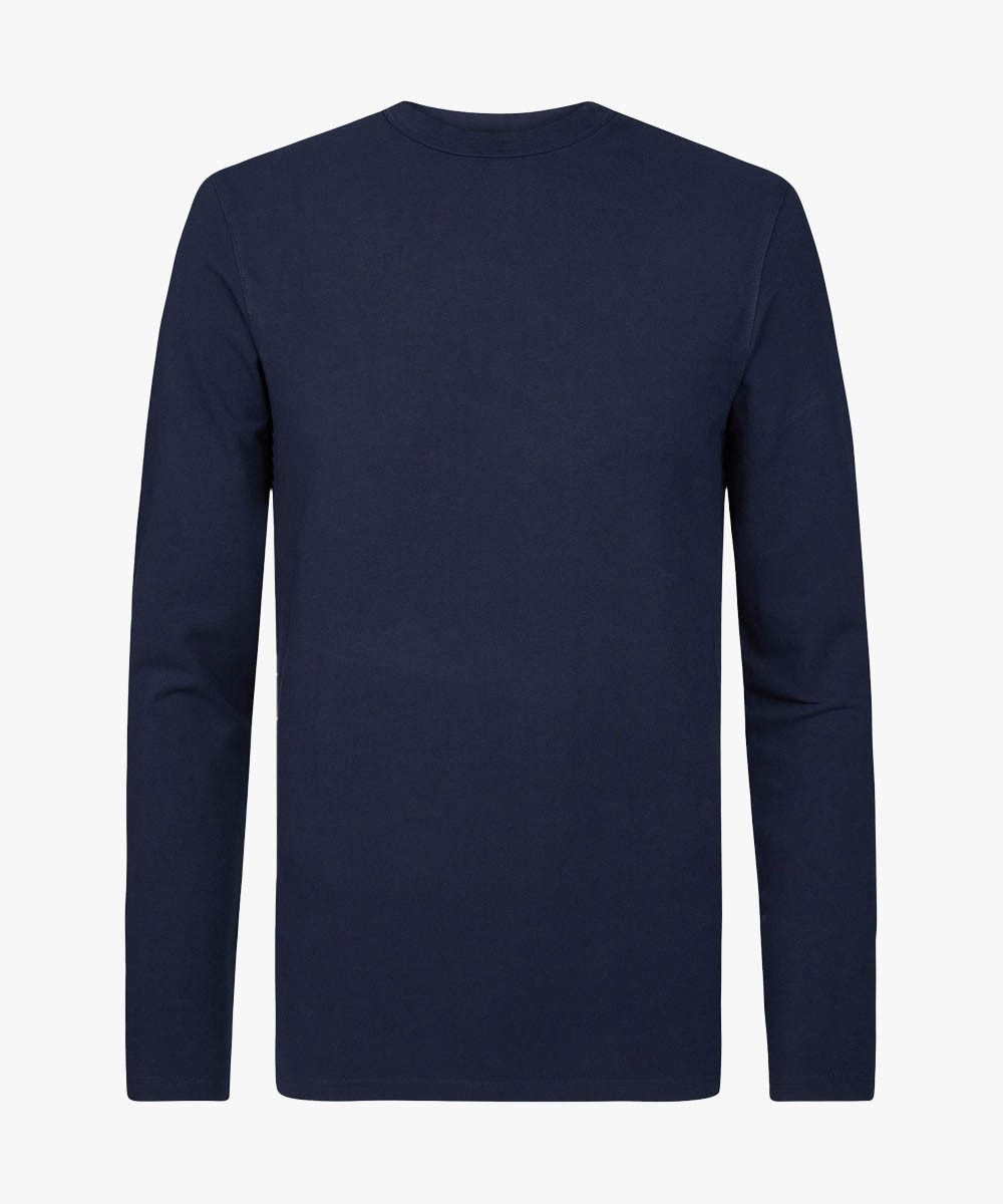 Profuomo Kurzarmshirt T-SHIRT LONG SLEEVE NAVY