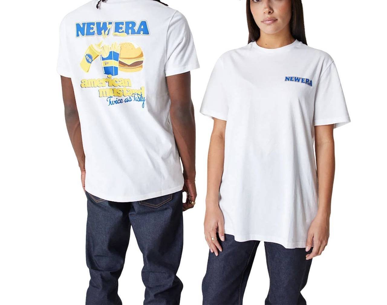 Era New Food Herren T-Shirt (1-tlg) Era Shirt weiß Burger New T-Shirt