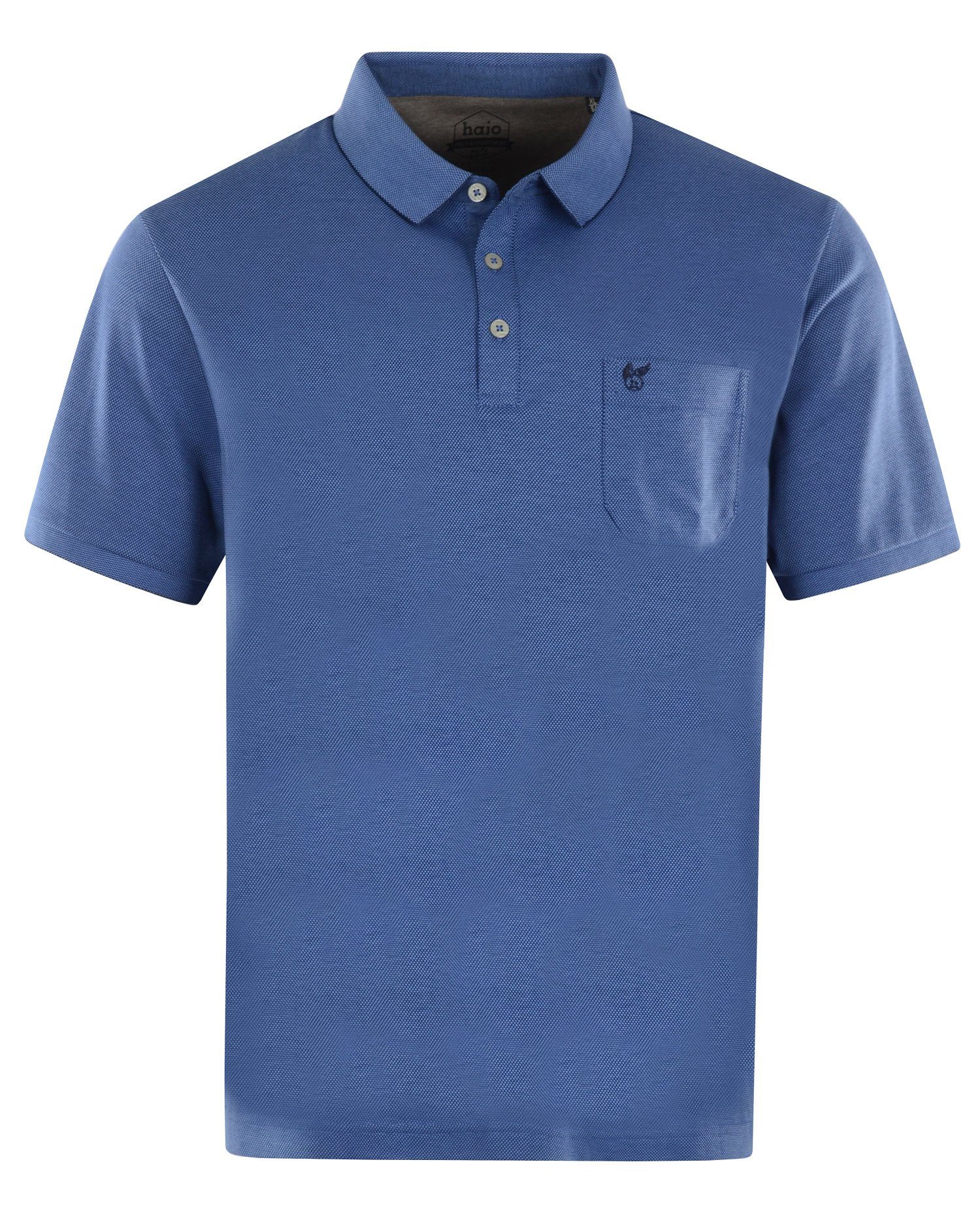 Hajo Poloshirt Herren Poloshirt (1-tlg) Soft Knit 600 blau