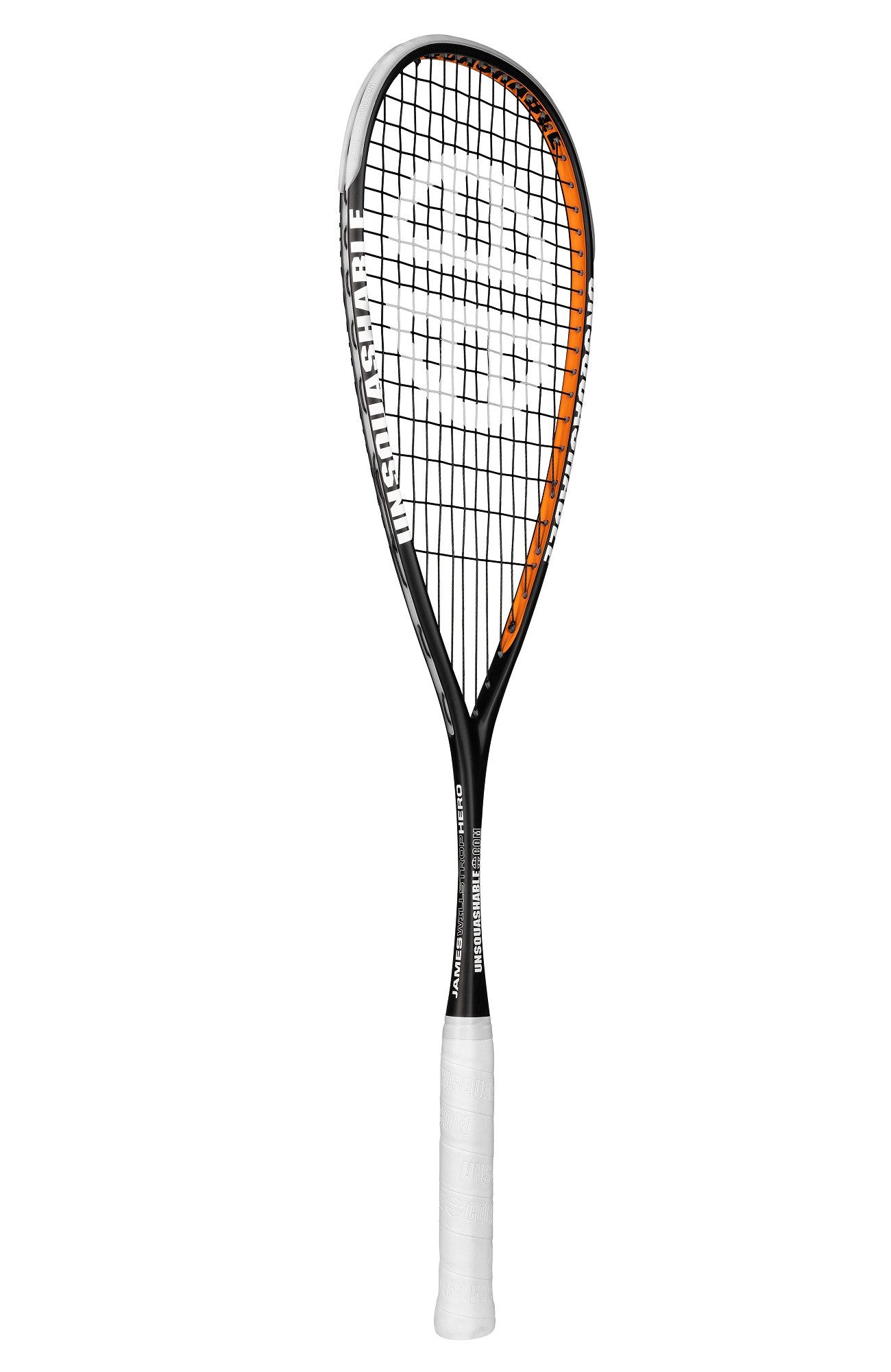 Unsquashable Squashschläger James Willstrop Hero (130g/grifflastig) 2024 schwarz/orange - besaitet