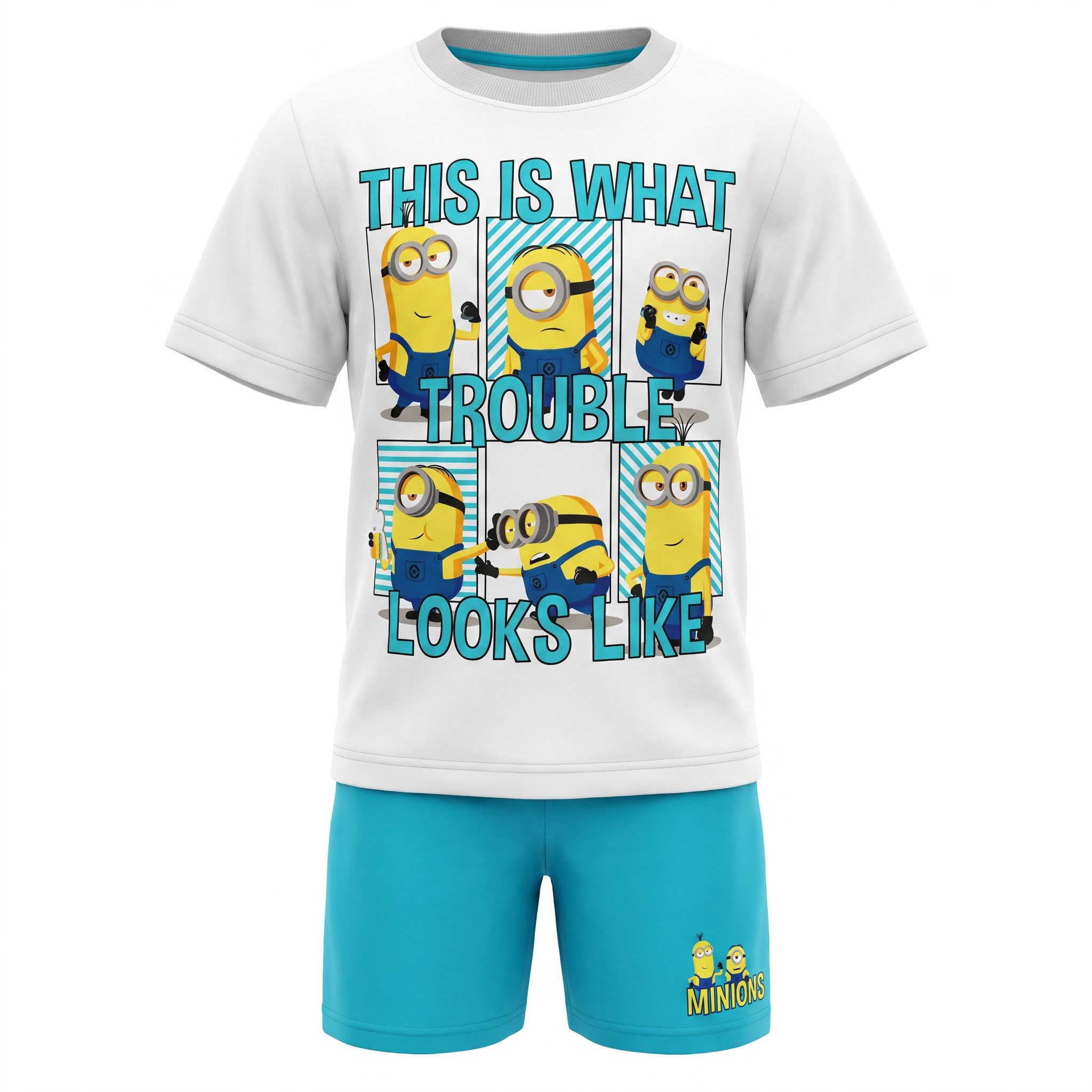 Minions Schlafanzug Die Minions Jungen Kinder Pyjama Schlafanzug Gr. 98 bis 122