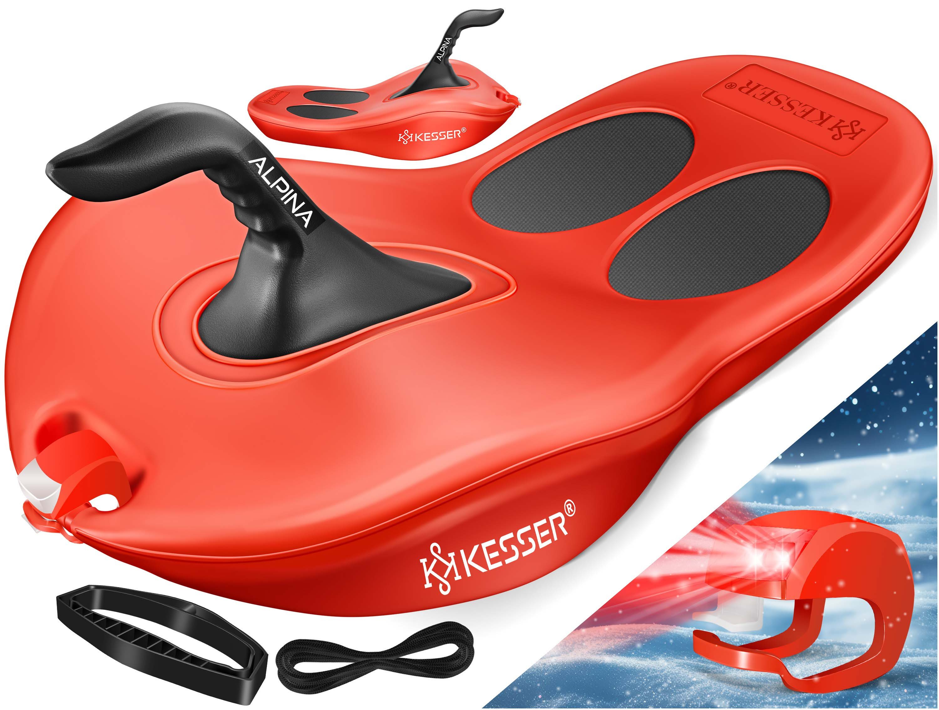 KESSER Bob, Bob Schneebob Alpina Mit LED Licht inkl. Zugseil Schlitten