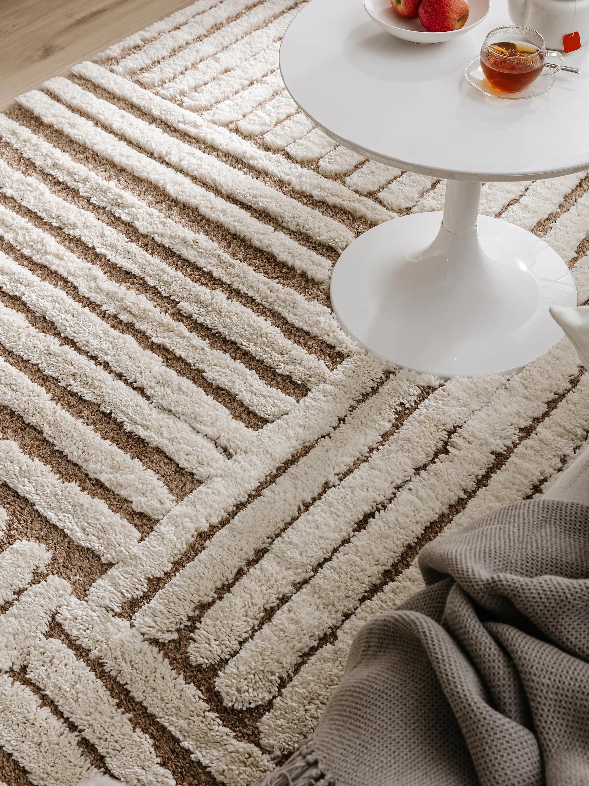 benuta Hochflor-Teppich Tibo, rechteckig, Höhe: 31 mm, Teppich Wohnzimmer, Schlafzimmer, Esszimmer, Flur, Kunstfaser, Cozy