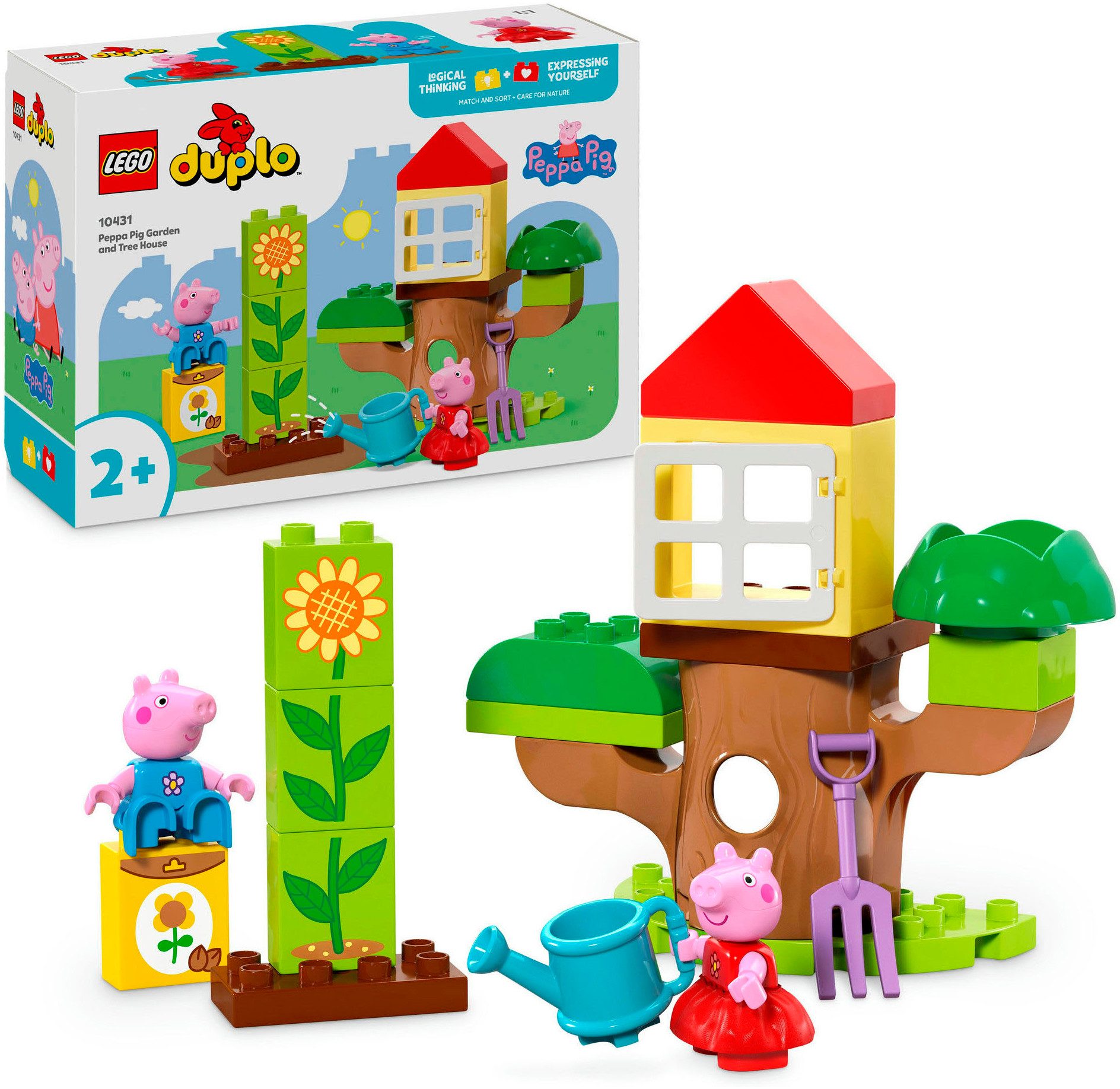 LEGO® Konstruktionsspielsteine Peppas Garten mit Baumhaus (10431), LEGO DUPLO Peppa Pig, (20 St), Made in Europe