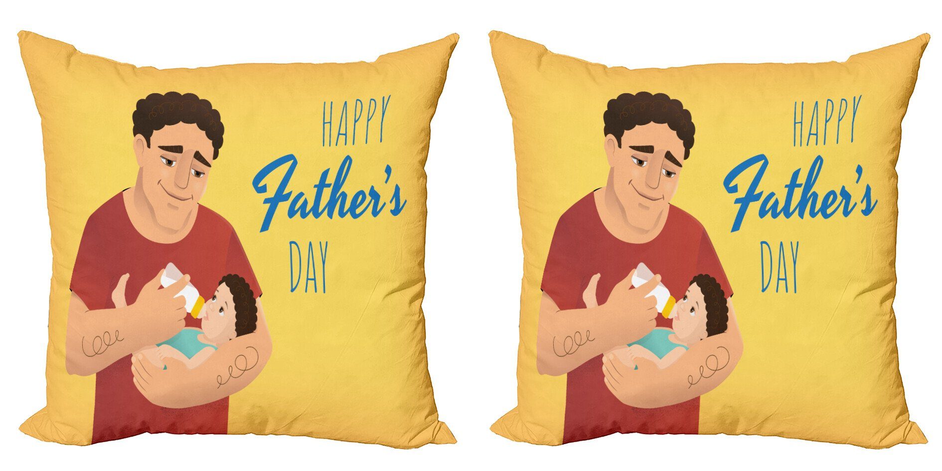 Kissenbezüge Modern Accent Doppelseitiger Digitaldruck, Abakuhaus (2 Stück), Vatertag Man Fütterung sein Kind