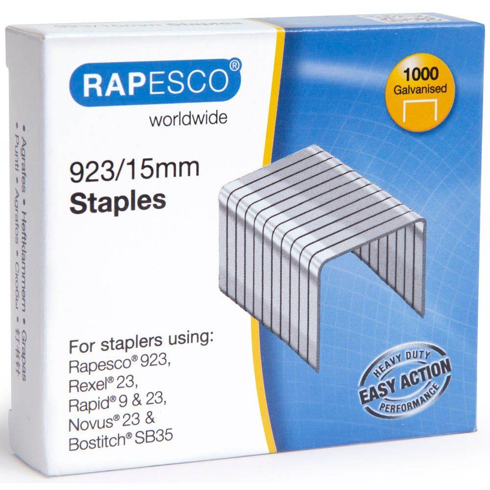 RAPESCO Kugelschreiber RAPESCO Heftklammern 923/15, verzinkt, 1.000 Stück