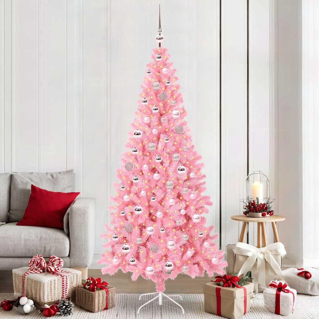 vidaXL Künstlicher Weihnachtsbaum Weihnachtsbaum Rosa 210 cm PVC