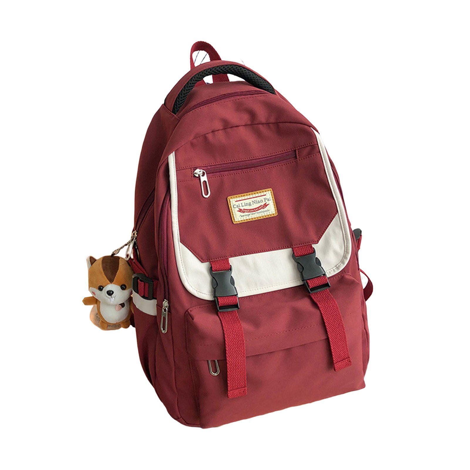 red Große Blusmart Rucksack squirrel Einfacher Mode Reißverschluss Kapazität Rucksack Schultasche
