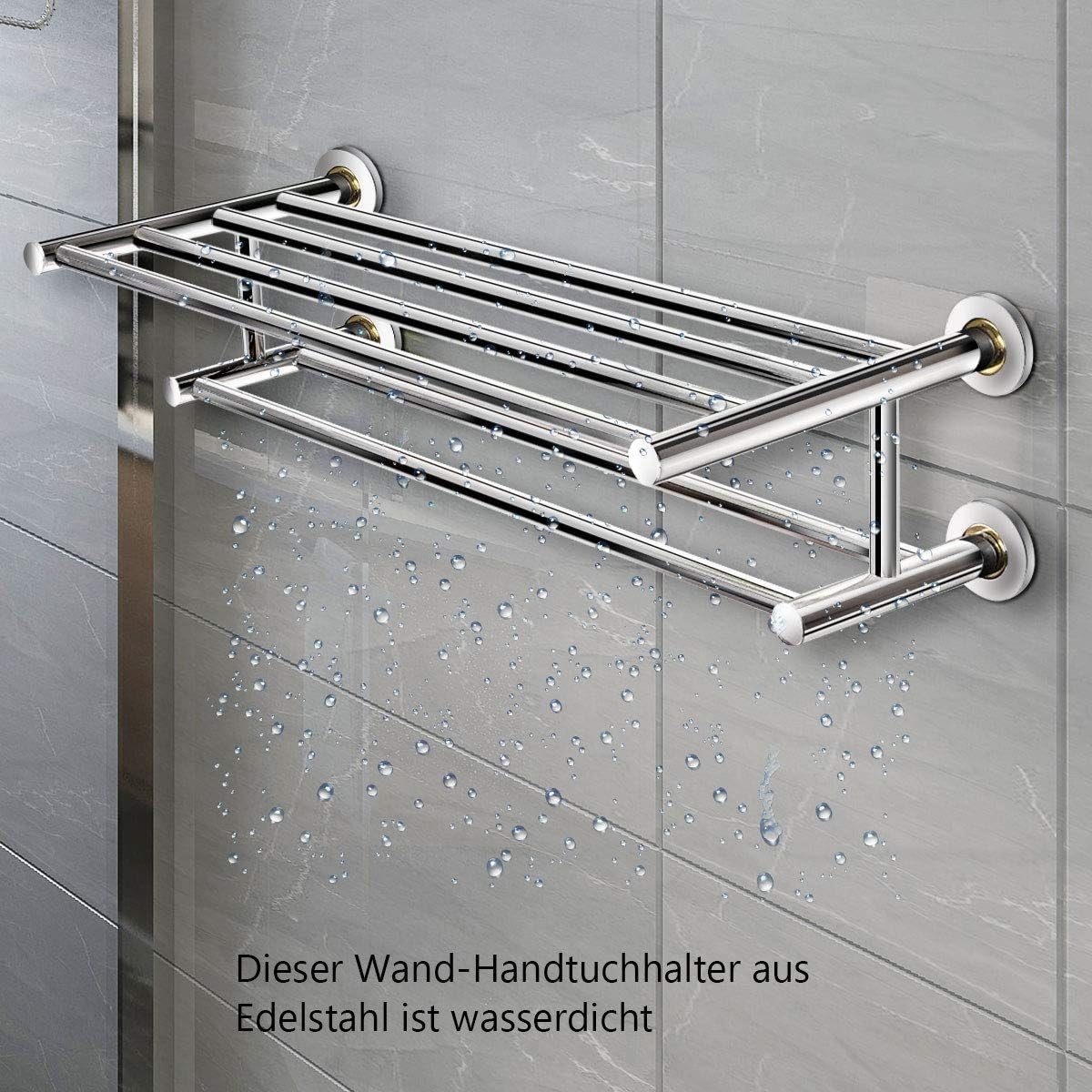 KOMFOTTEU Handtuchhalter Badetuchhalter, doppelte Handtuchstange aus Edelst günstig online kaufen
