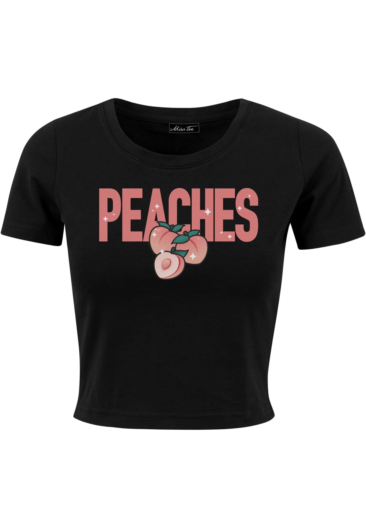 MisterTee Kurzarmshirt Damen Peaches Cropped Tee (1-tlg)